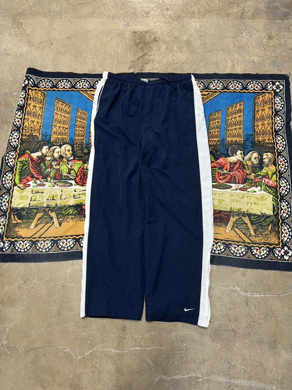 Nike Navy blue Nike track pants size xxl striped double pipe y2k Size US 38 / EU 54 - 1 Thumbnail