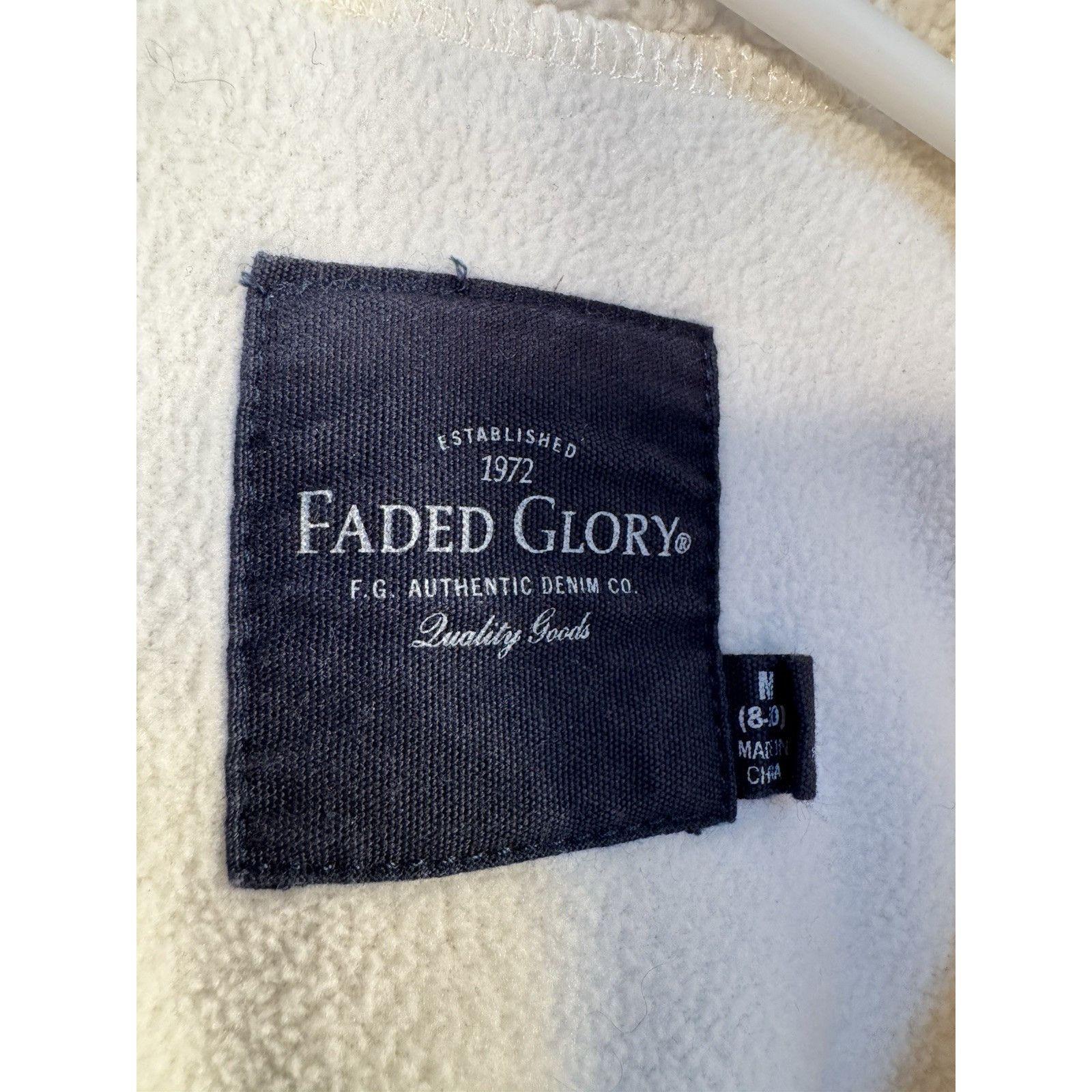 Faded Glory Faded-Glory Women's White Fleece Zipper Sweater Jacket Size Size M / US 6-8 / IT 42-44 - 3 Thumbnail