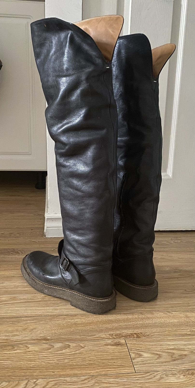 Maison Margiela Black Thigh High Boots