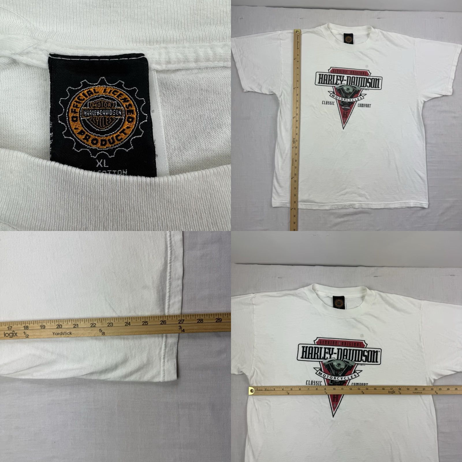 Harley Davidson VINTAGE Harley-Davidson T-Shirt Adult XL White Biker Motorcycle 90s Mens Size US XL / EU 56 / 4 - 8 Thumbnail