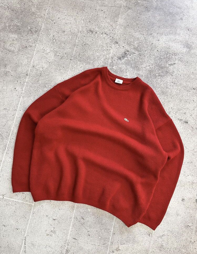 Lacoste × Vintage Chemise Lacoste Knit Red Wool Blue Sweater Y2K Size US XL / EU 56 / 4 - 3 Thumbnail
