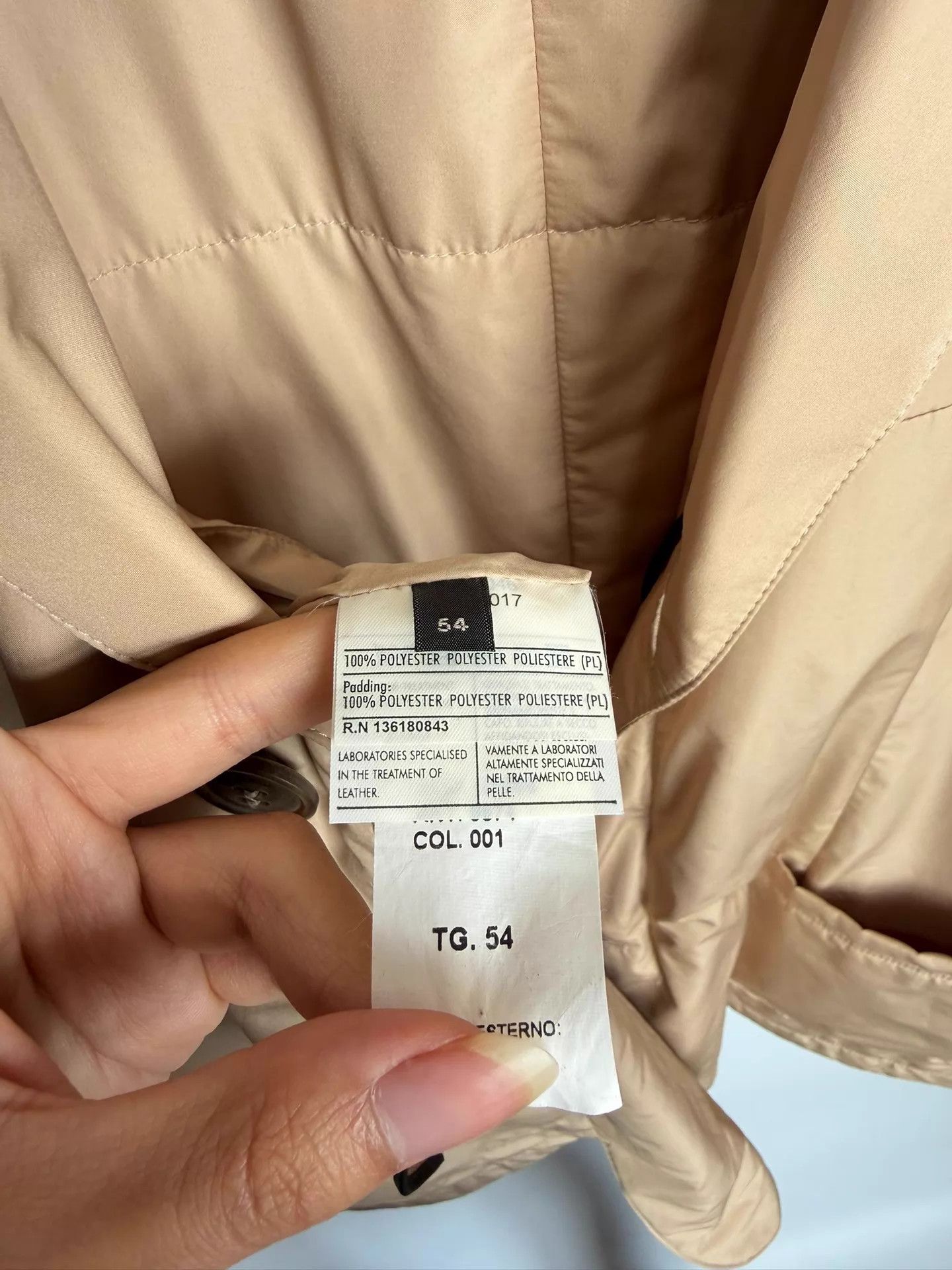 Salvatore Ferragamo Ferragamo Beige Leather-Paneled Padded Suit Jacket 54 Size US L / EU 52-54 / 3 - 9 Thumbnail