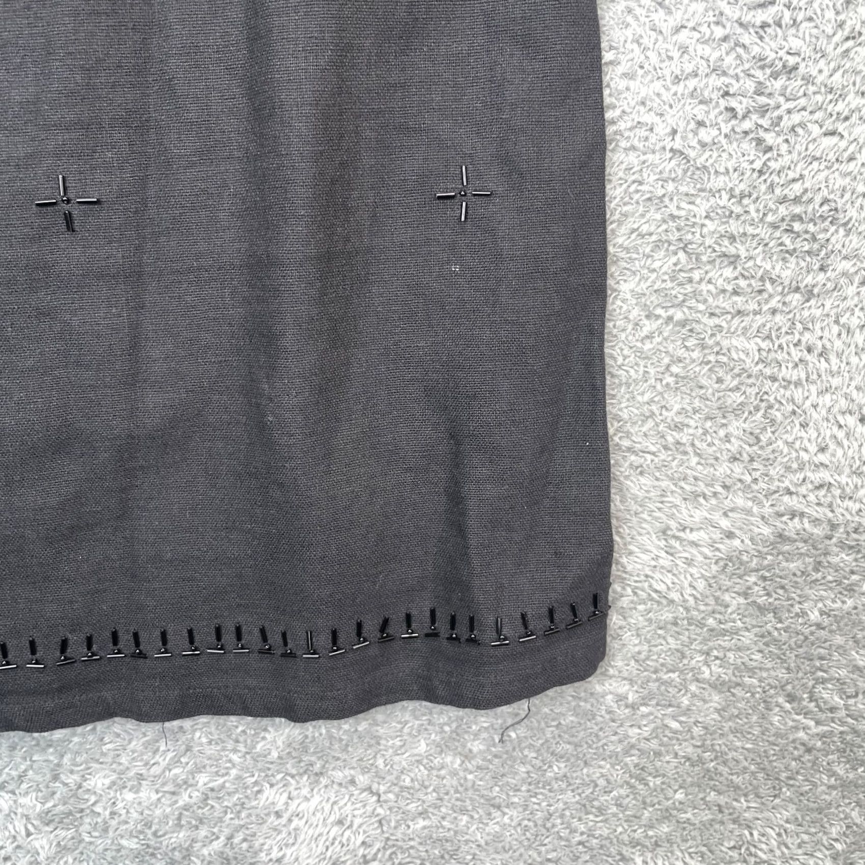 Vintage VINTAGE Hillard And Hanson Dress Womens Black 4 Linen Blend Sleeveless Beaded Size S / US 4 / IT 40 - 4 Thumbnail