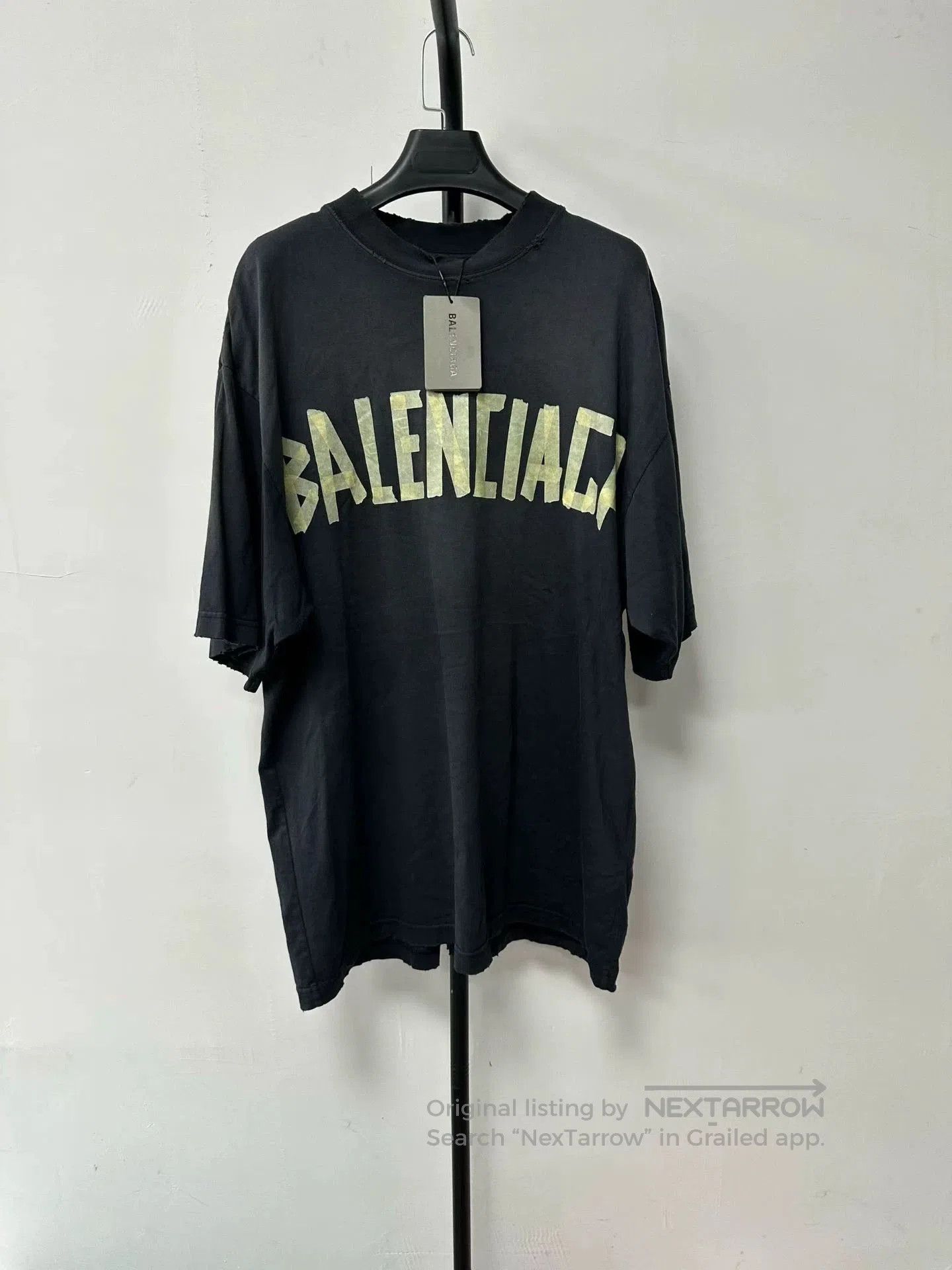Balenciaga Bb Monogram Tape Logo T-Shirt Black S Unisex/, Men's