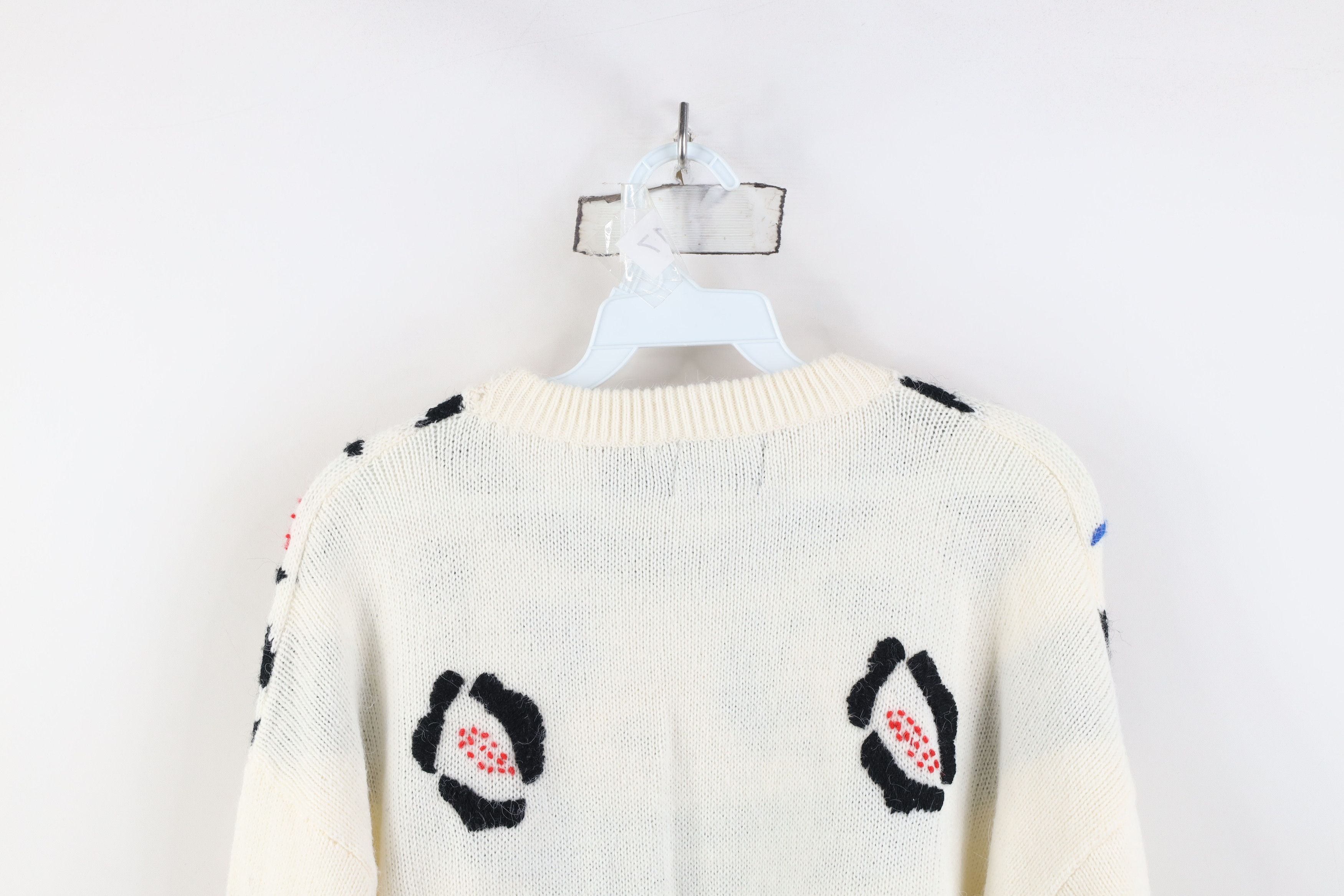 Vintage Vintage 70s Streetwear Abstract Flower Knit Sweater Size L / US 10 / IT 46 - 11 Thumbnail