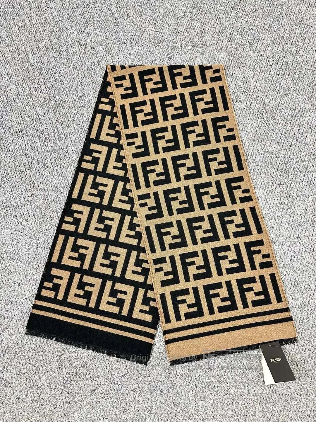 Fendi FENDI Classic Brown Monogram Logo Scarf| Size ONE SIZE - 1 Thumbnail