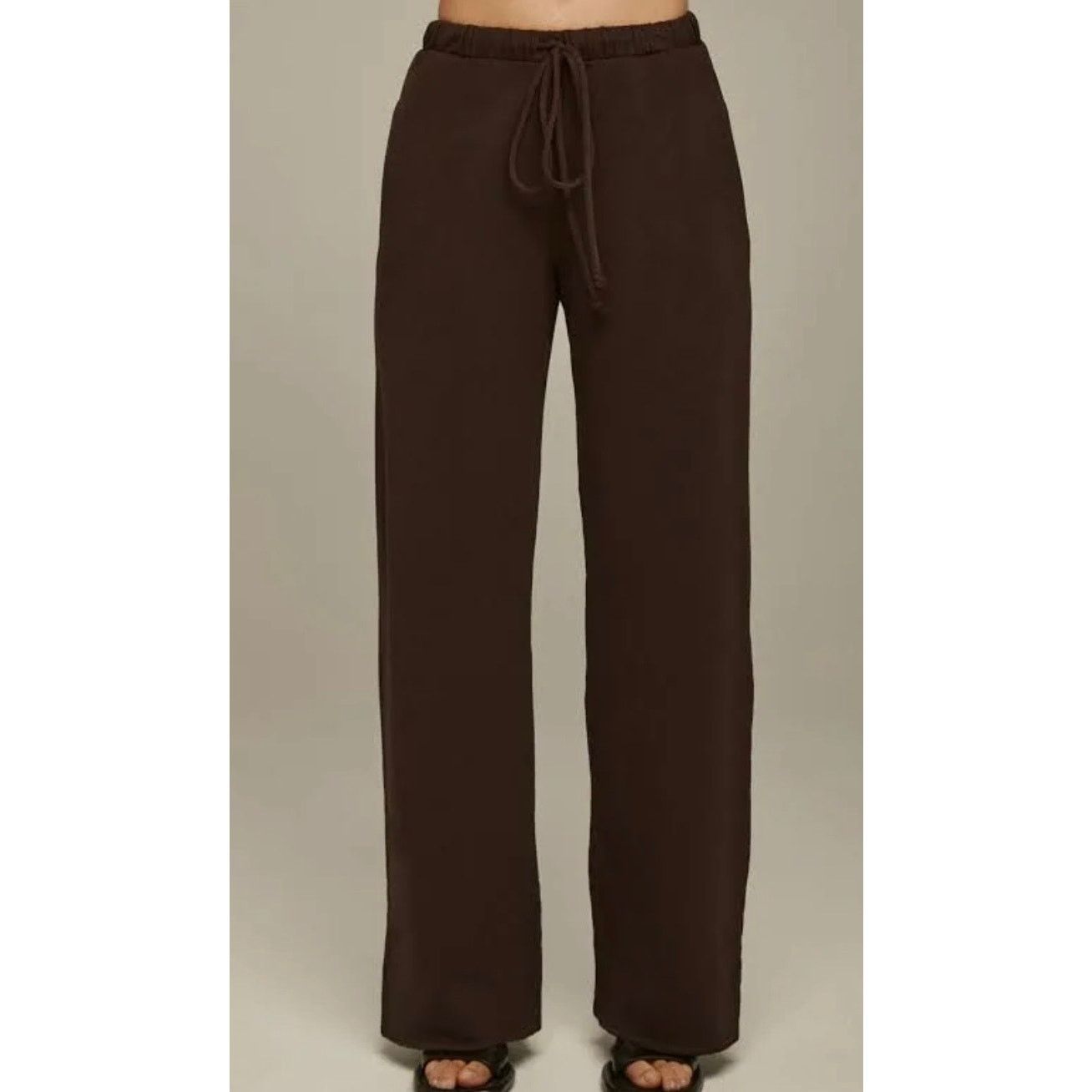 REVOLVE $154 New Lanston Brown Wide Leg Drawstring Sweatpants Small Size 28" / US 6 / IT 42 - 3 Thumbnail