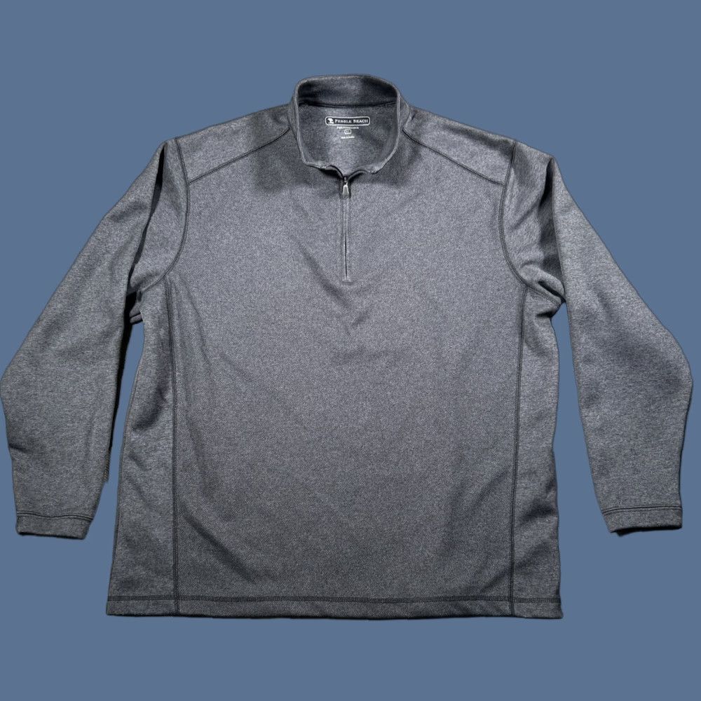 Vintage Pebble Beach Mens 1/4 Zip Performance Pullover Gray XL Shirt Golf Size US XL / EU 56 / 4 - 1 Thumbnail