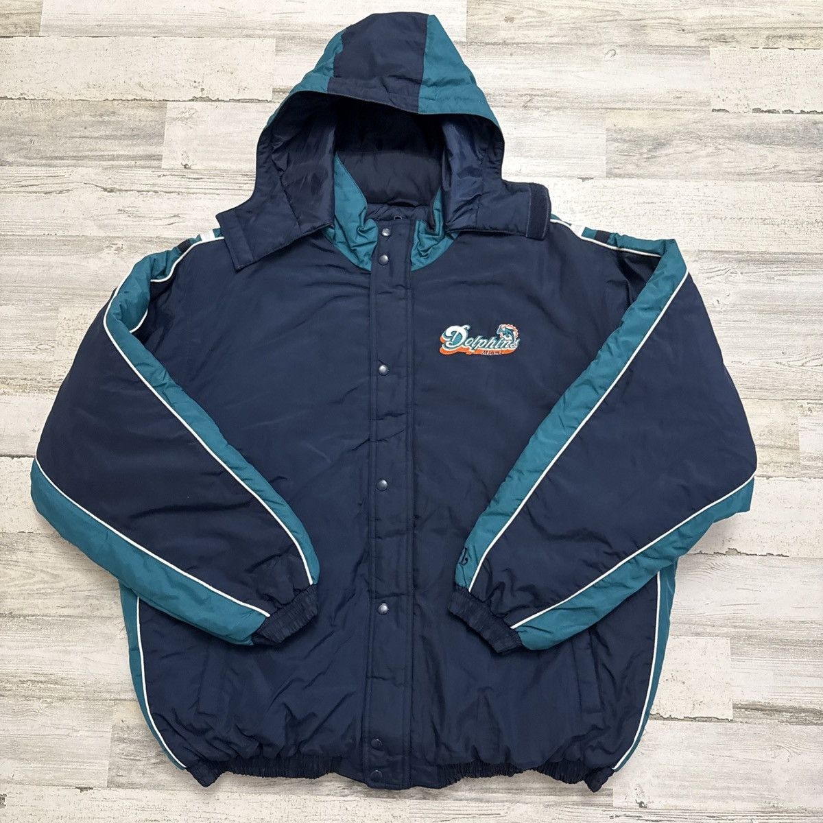 NFL NWT NFL Miami Dolphins Full Zip Puffer Jacket Hoodie XXL Size US XXL / EU 58 / 5 - 8 Thumbnail