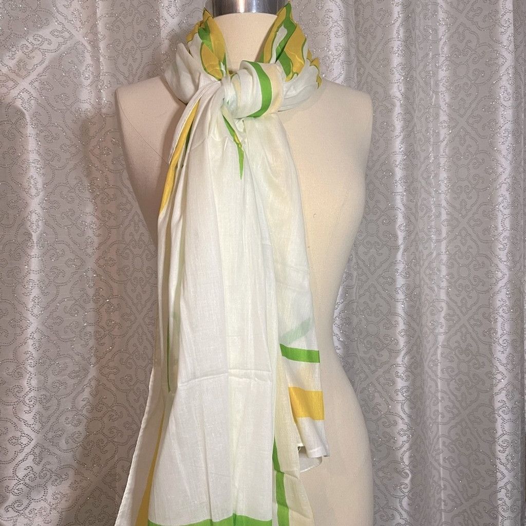Balenciaga Balenciaga yellow & green cotton scarf Size ONE SIZE - 1 Thumbnail