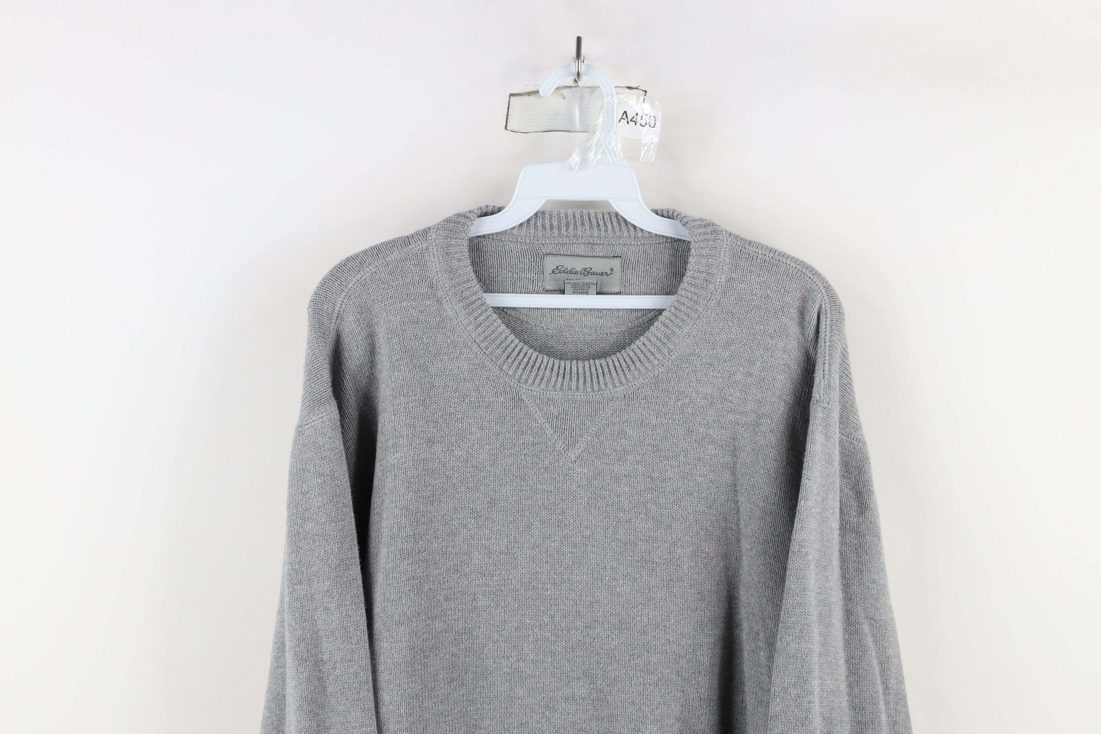 Eddie Bauer × Vintage Vintage 90s Eddie Bauer Cotton Knit Crewneck Sweater Gray Size US L / EU 52-54 / 3 - 2 Thumbnail