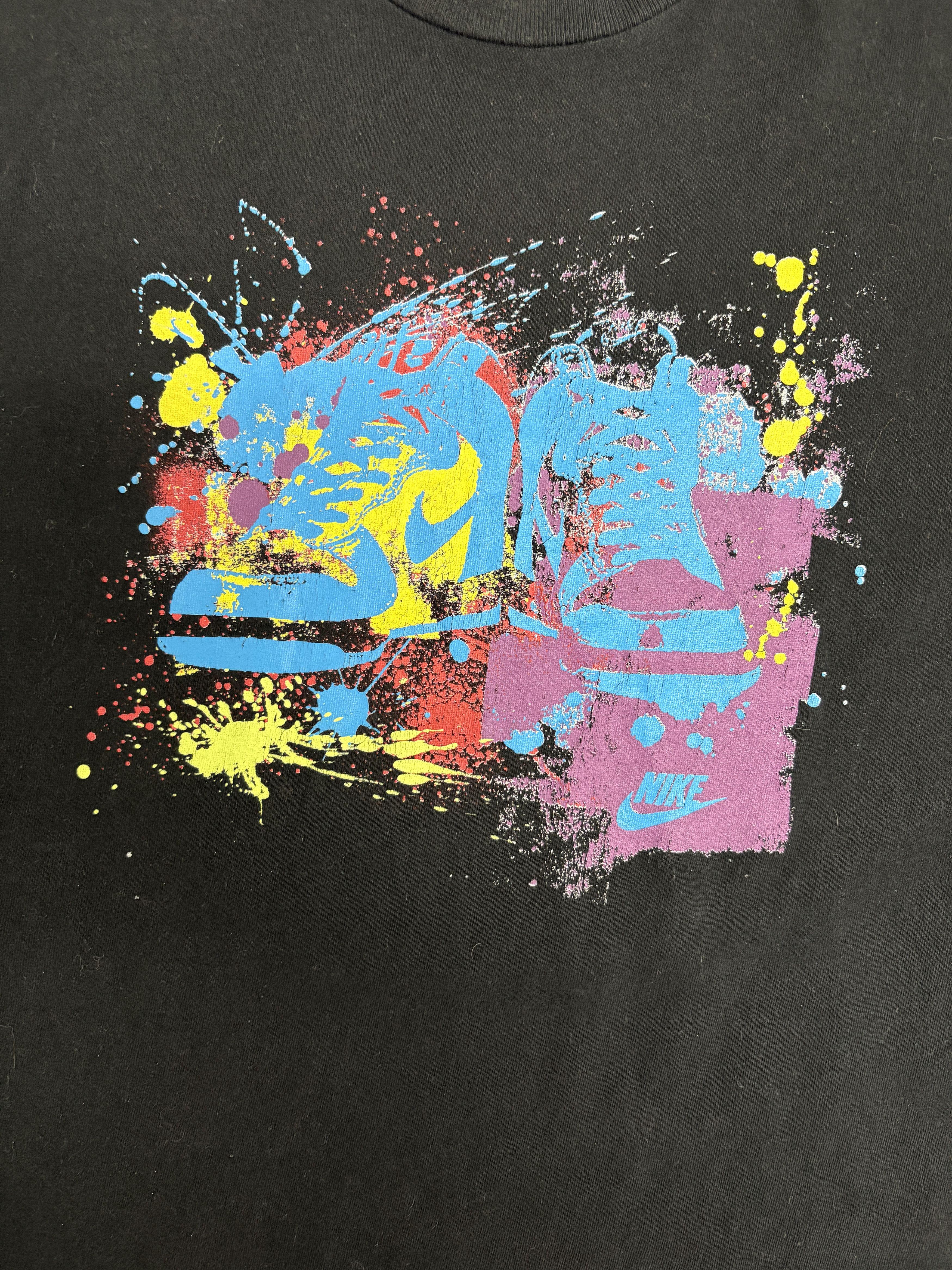 Nike Nike Abstract Paint Vintage Y2K Black T-Shirt Tee Size US XL / EU 56 / 4 - 2 Thumbnail