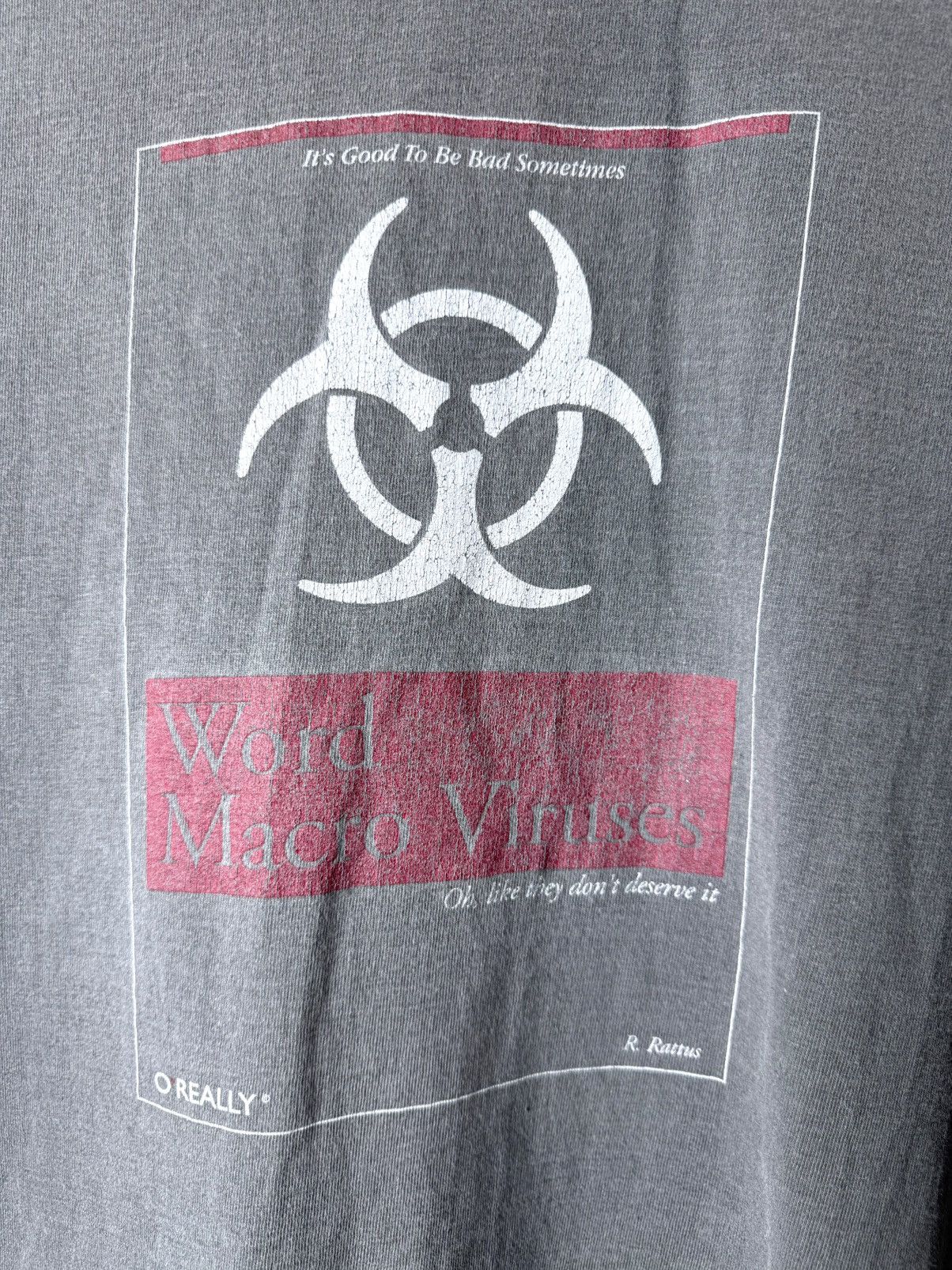Vintage 1990’s Vintage World Macro Viruses by Hanes T Shirt Einstein Size US XL / EU 56 / 4 - 3 Thumbnail
