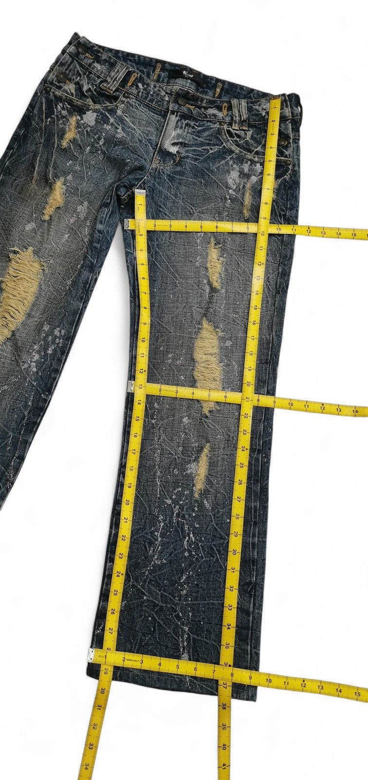Japanese Brand Flare Jeans MIDAS MACHIAVEL ANY THING Like Undercover Denim Size US 32 / EU 48 - 13 Thumbnail