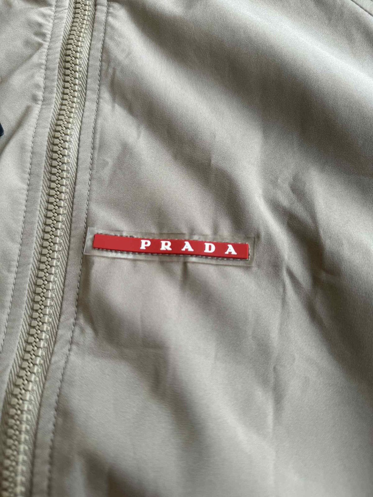 Prada Rare - Prada Chest Logo Red Tape Track Jacket Size US L / EU 52-54 / 3 - 7 Thumbnail