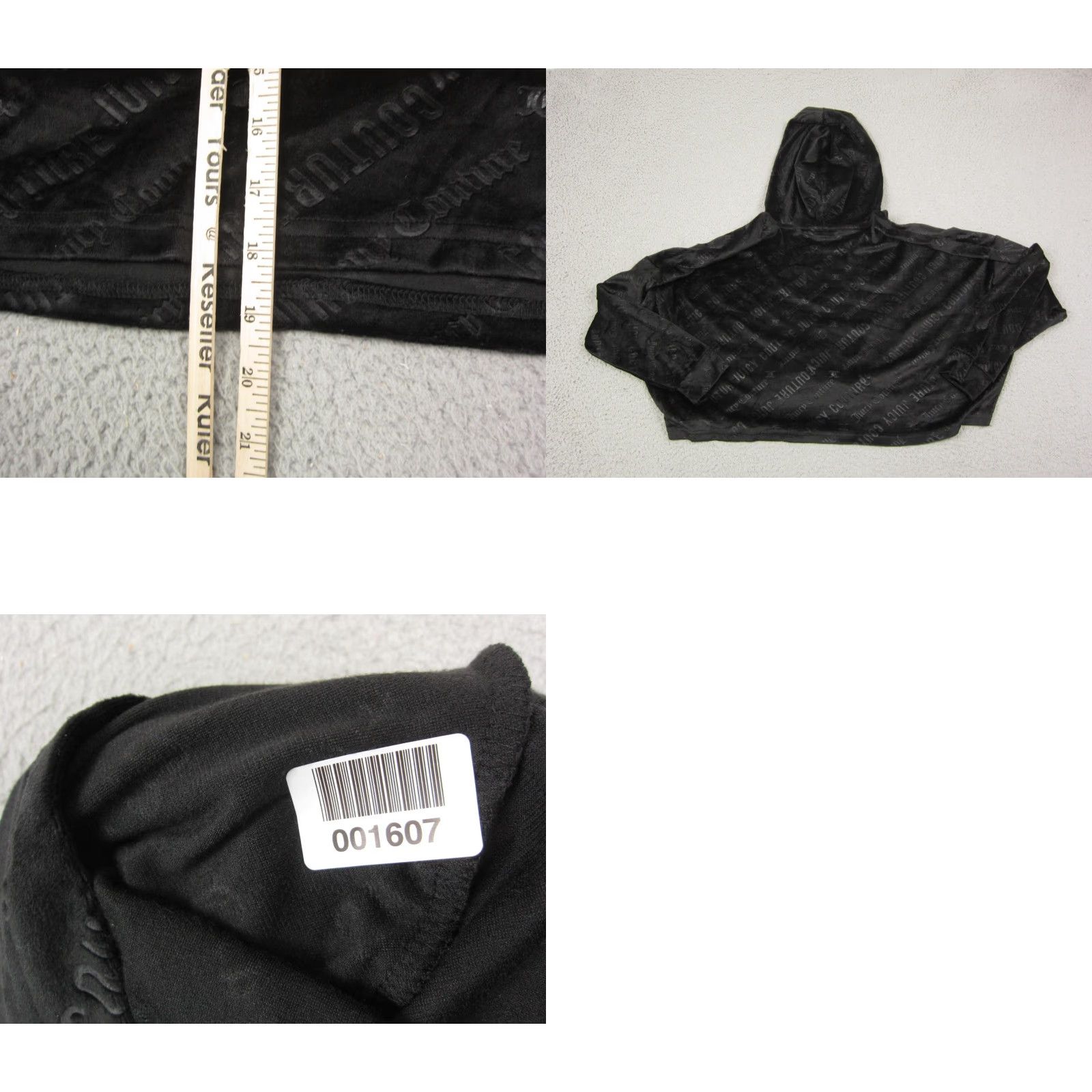 Juicy Couture Juicy Couture Hoodie Womens XL Black Velour Cropped Sleepwear Velour Graphic Print 80s 90s Pullover Nightwear Clothing Womens XL Black Size XL / US 12-14 / IT 48-50 - 8 Thumbnail
