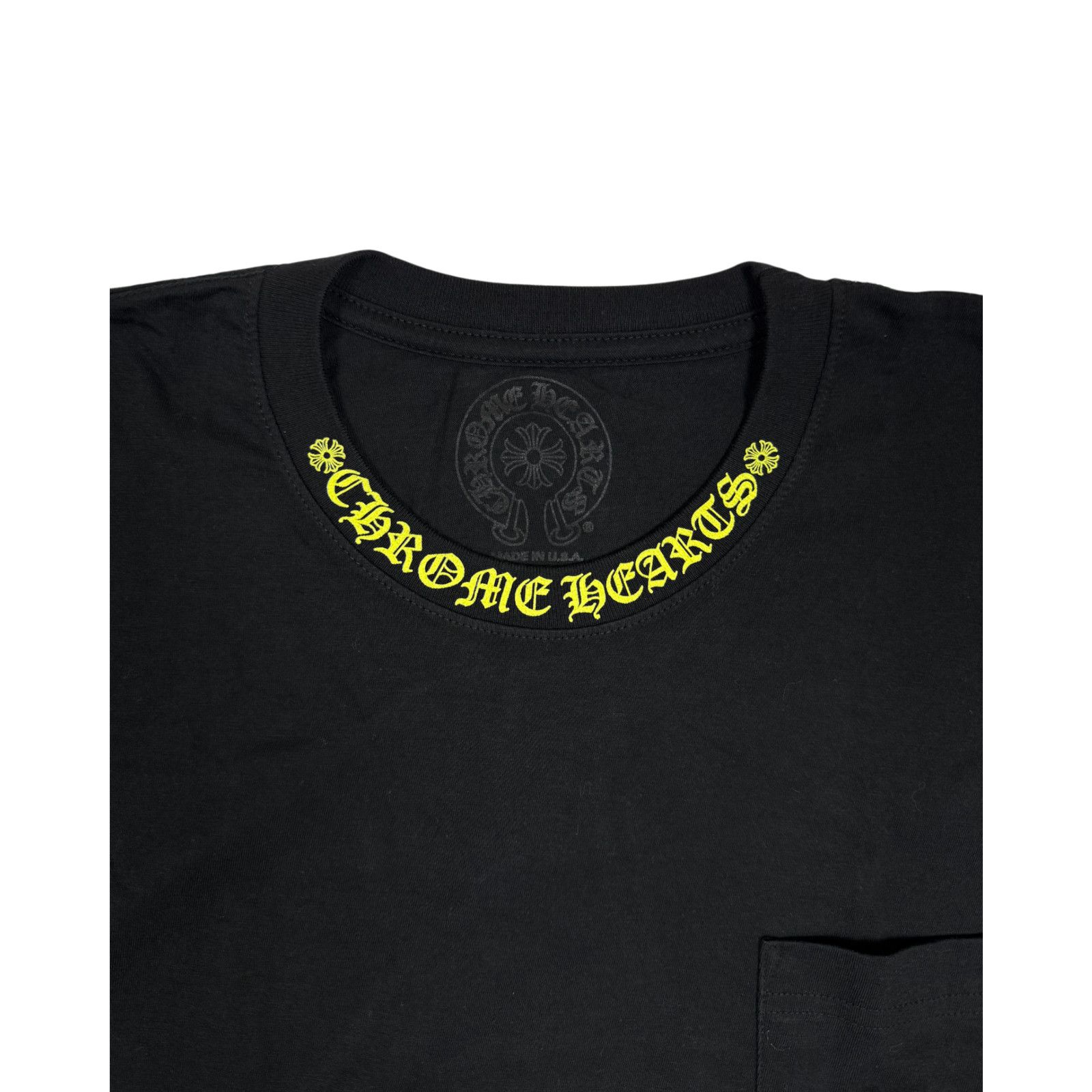 Chrome Hearts Chrome Hearts Black Yellow Neck Logo Longsleeve Size US XL / EU 56 / 4 - 5 Thumbnail