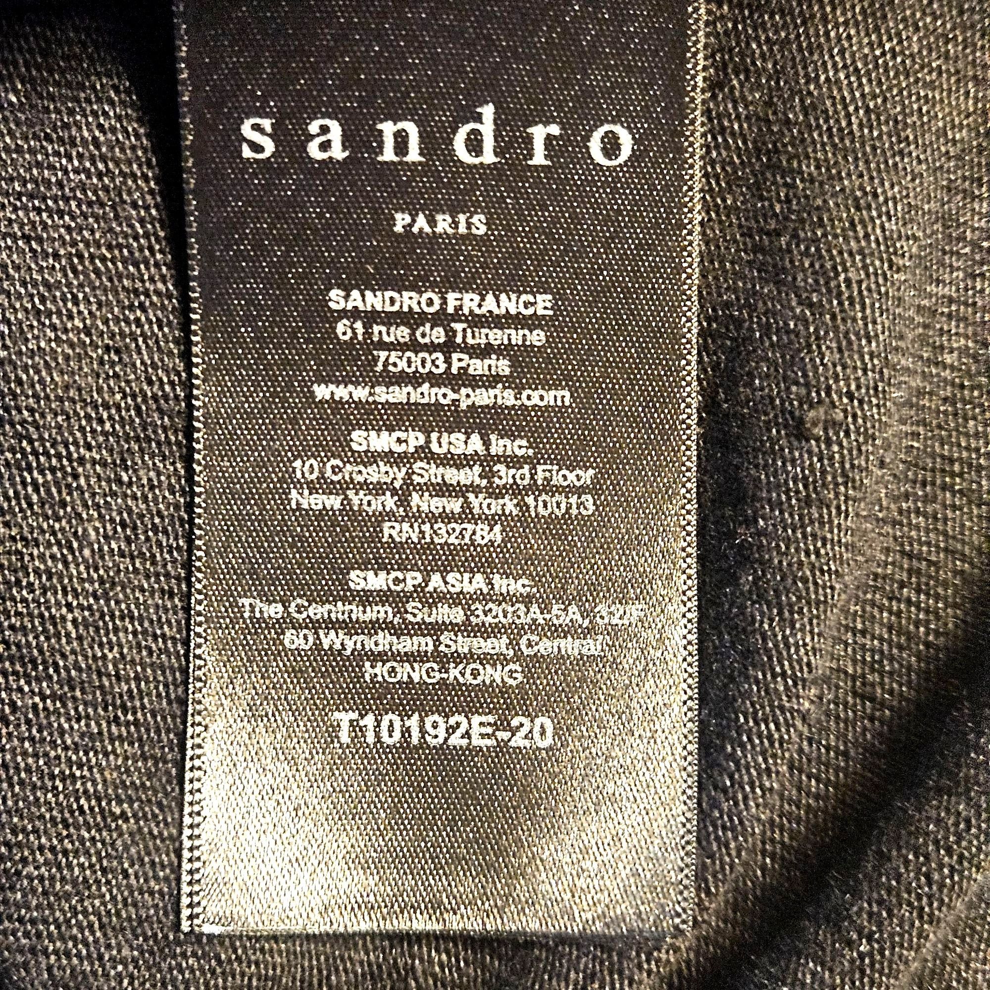 Sandro Sandro Paris Black Silk Linen S Top Luxe Minimalist Parisia Size S / US 4 / IT 40 - 8 Thumbnail