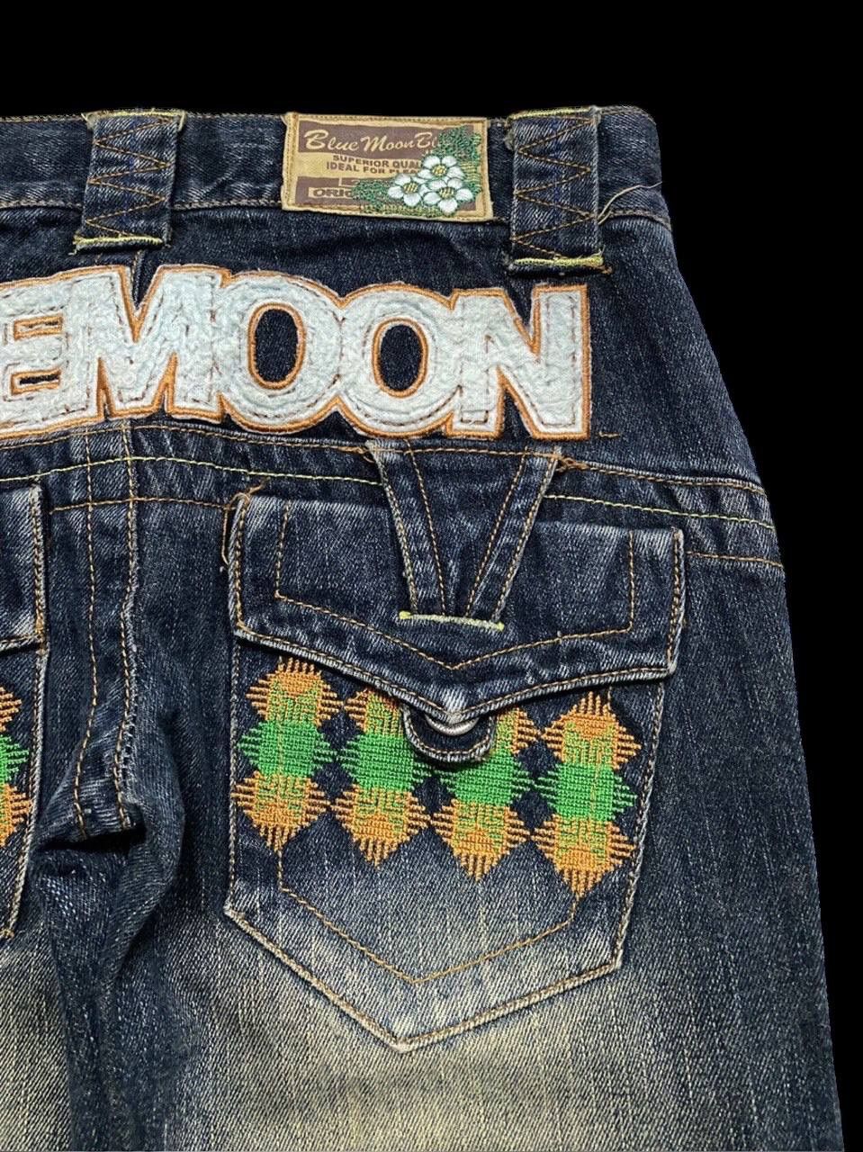 Vintage RARE 90s Blue Moon Blue Mudwash Clawmark Logo Insane Jean Size US 28 / EU 44 - 16 Thumbnail