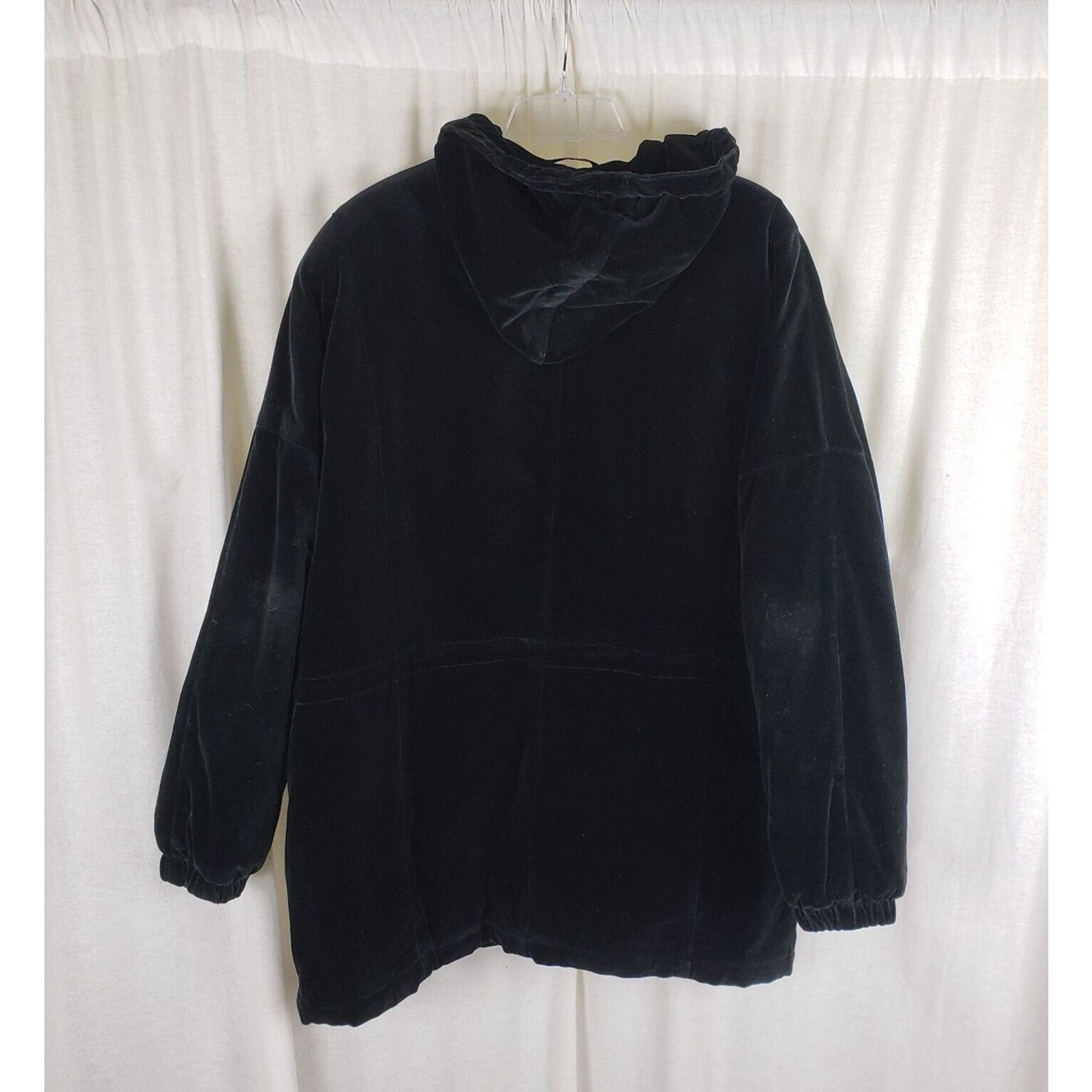 Vintage Vtg Larry Levine Black Velvet Hooded Coat Jacket Womens L Size L / US 10 / IT 46 - 4 Thumbnail