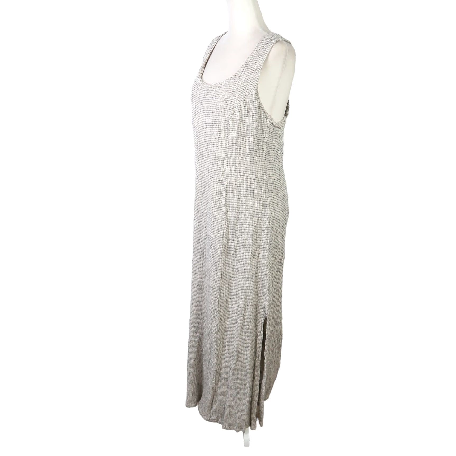 Vintage VINTAGE Tyler Boe cream and black grid print maxi jumper dress 14 Women Sleeveless Zip 53" length Size XL / US 12-14 / IT 48-50 - 3 Thumbnail