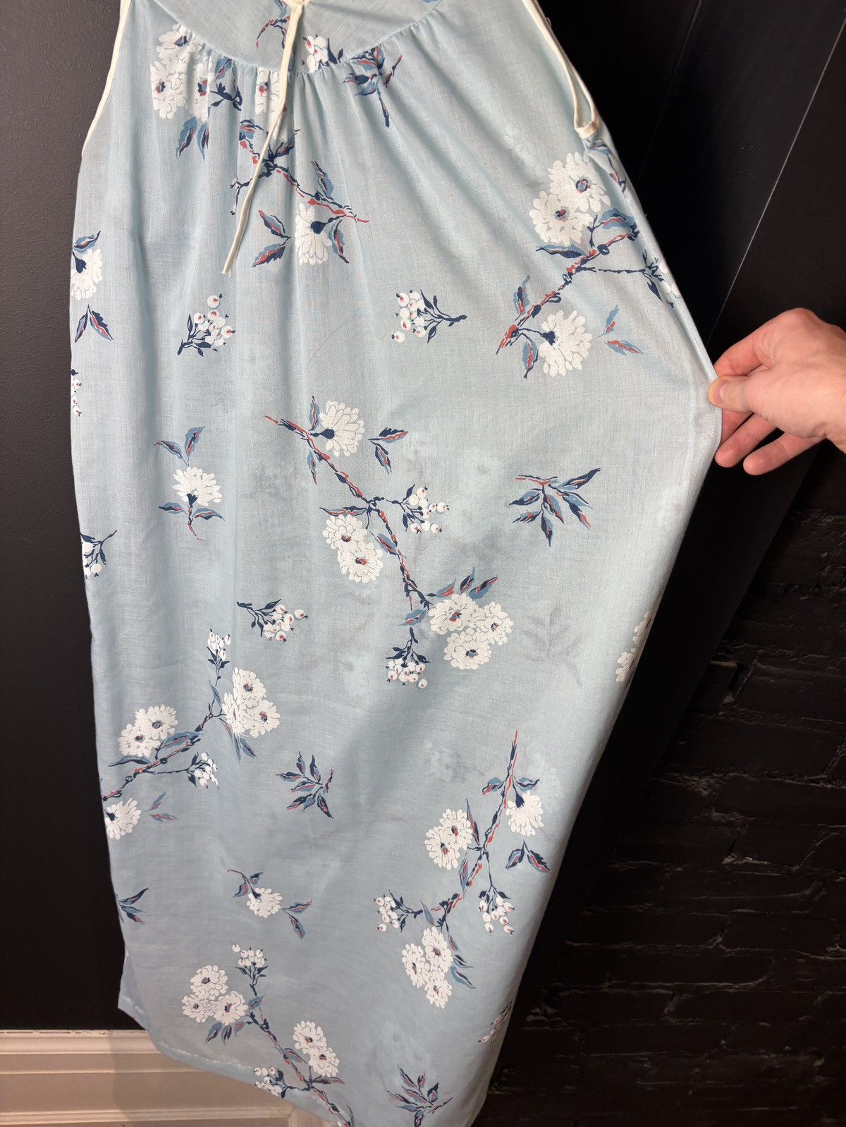 Vintage Vintage Night Gown Asian Floral Print 1970s Slip Dress Sleep Size ONE SIZE - 7 Thumbnail