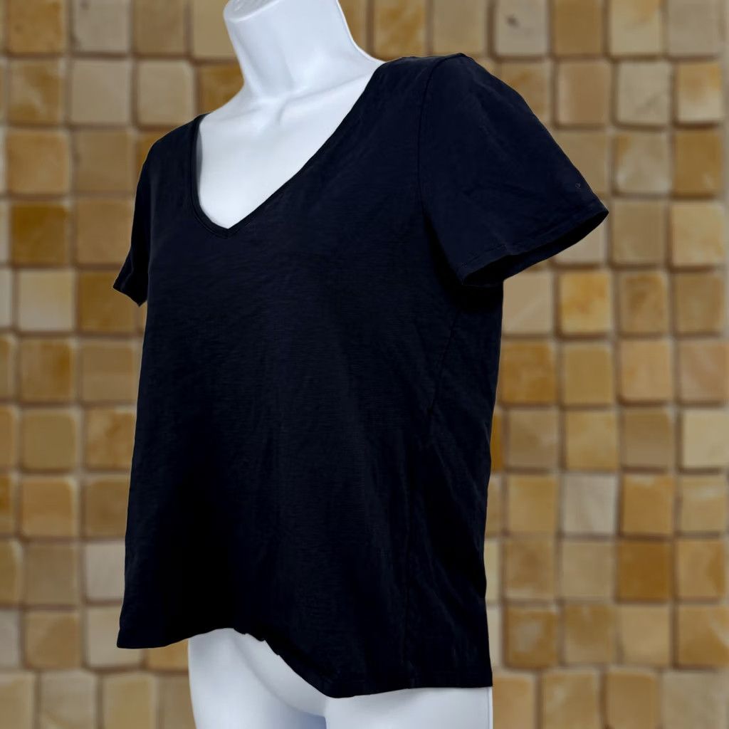 Vintage Sezane T-Shirt Navy V-Neck 100% Cotton Short Sleeve Women M Casual Basic Size M / US 6-8 / IT 42-44 - 1 Thumbnail