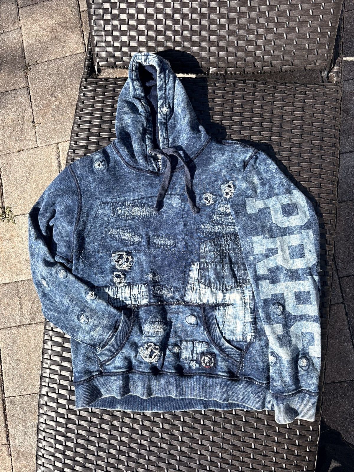 Prps PRPS Goods & Company Distressed Hoodie Kangaroo Slim Fit Size US L / EU 52-54 / 3 - 1 Thumbnail