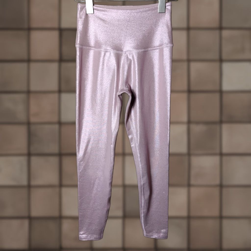 Beyond Yoga Beyond Yoga Dusted Shimmer High Rise Leggings Pink Lei Metallic - Size S | Leggings | Women | Activewear Size 28" / US 6 / IT 42 - 1 Thumbnail