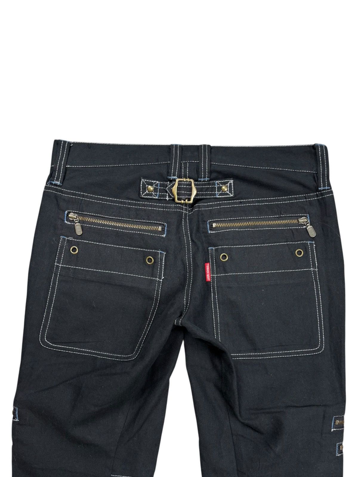 Tornado Mart 2000s Tornado Mart Multizips Contrast Stitching Flared Pant Size US 29 - 6 Thumbnail