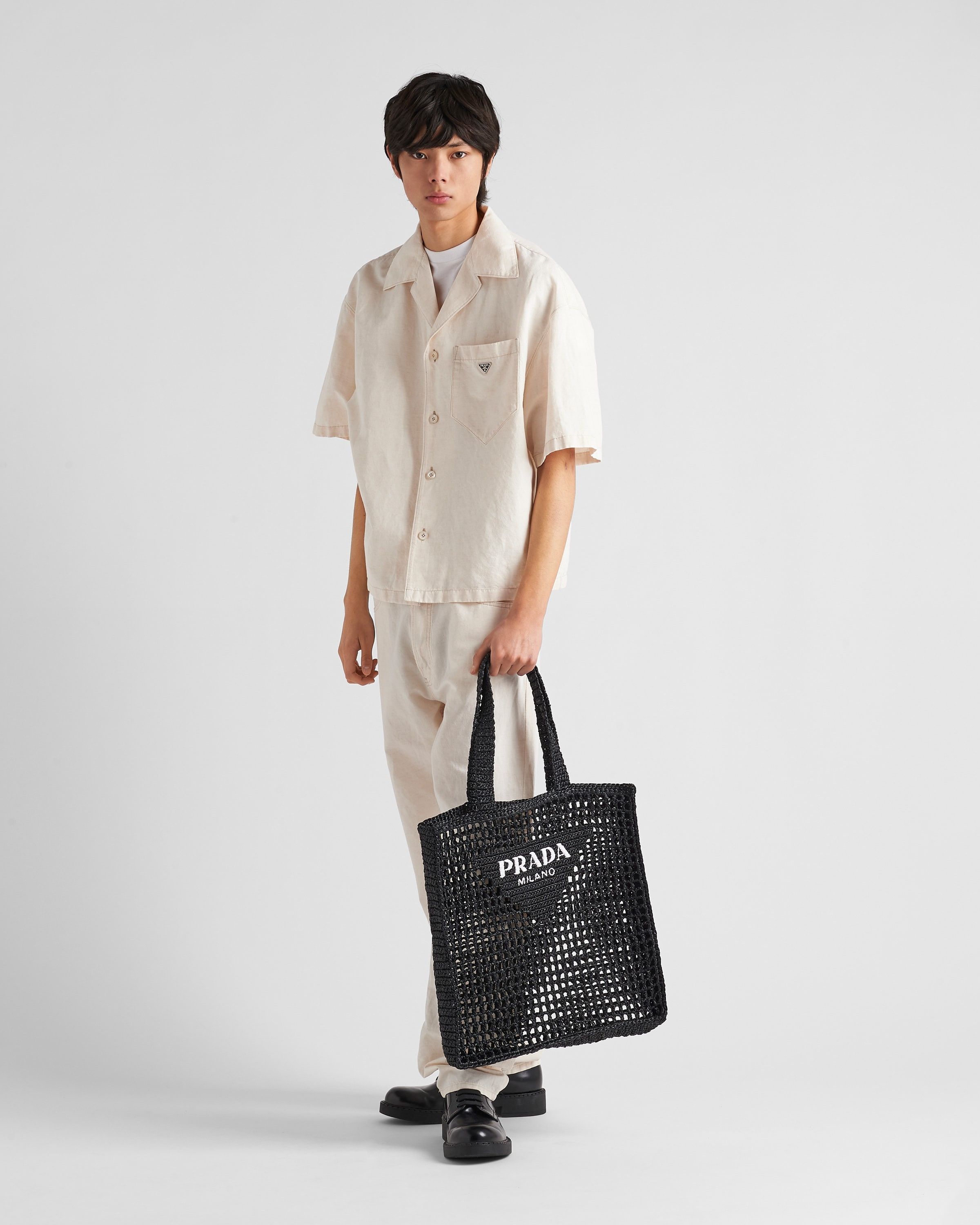Prada o1bcso1str1025 Size: OS / Crochet Tote Bag in Black Size ONE SIZE - 7 Thumbnail