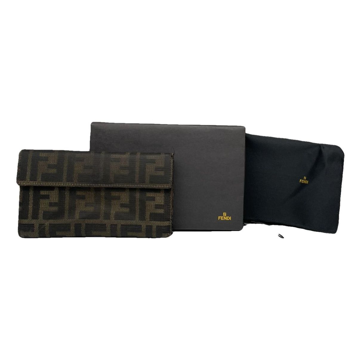 Fendi Baguette Brown Cotton Wallet Size ONE SIZE - 1 Thumbnail
