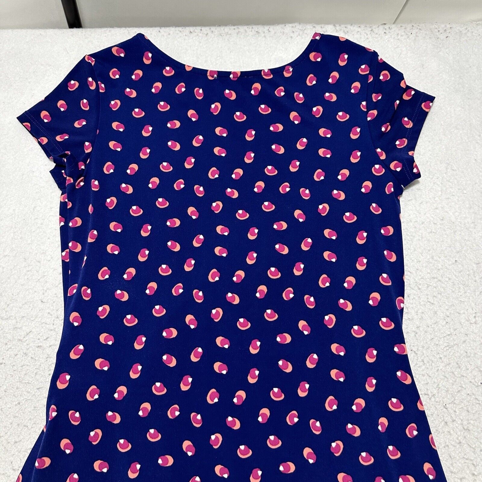Other Leota Medium Madison Faux Wrap Dress Navy Blue Pink Stretch Size M / US 6-8 / IT 42-44 - 12 Thumbnail