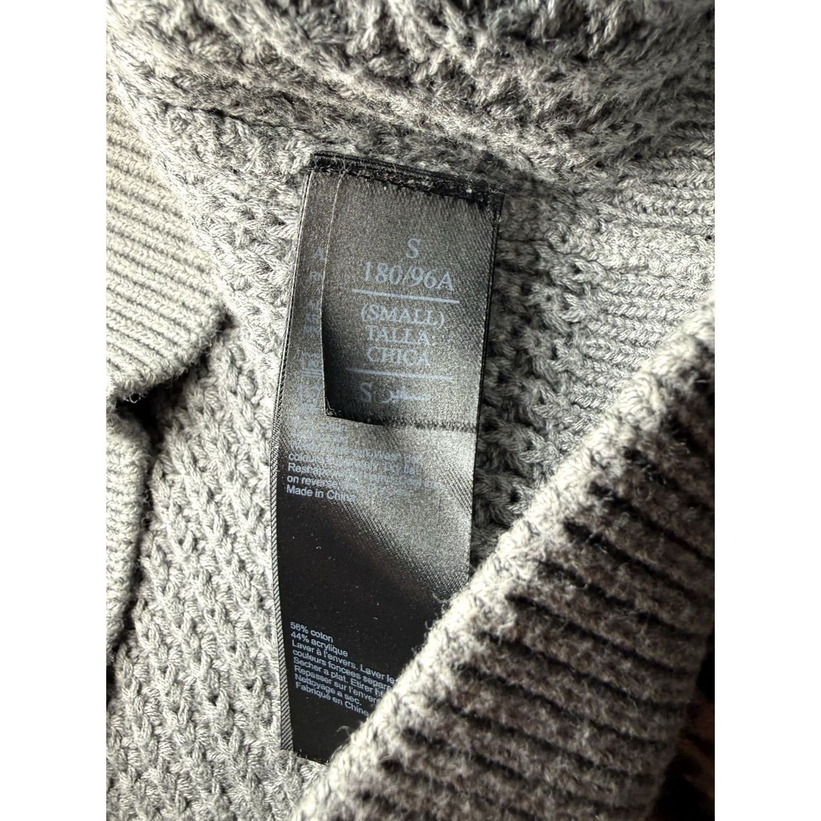 Allsaints AllSaints Eydon Crew Jumper Sweater Waffle Knit Mens Size S Mink Cotton 18 in wide 28 in long - Navy/Beige? Size US S / EU 44-46 / 1 - 4 Thumbnail
