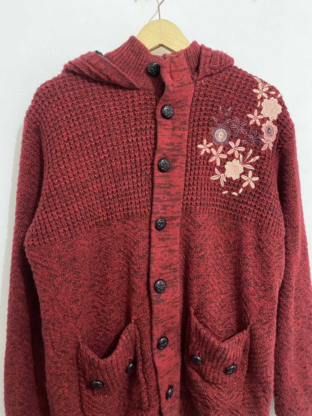 Issey Miyake Japanese traditional flower knitted hoodie issey styled Size US L / EU 52-54 / 3 - 2 Thumbnail