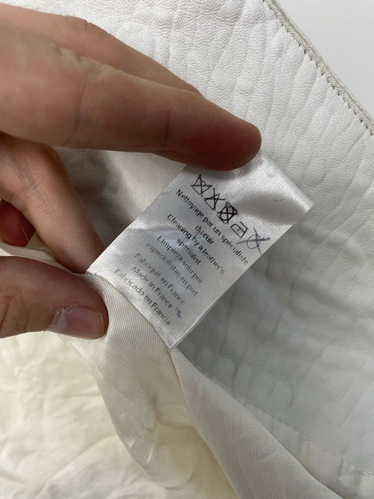 Sandro Sandro Paris Cream White Biker Leather Jacket Designer Rare Size M / US 6-8 / IT 42-44 - 6 Thumbnail
