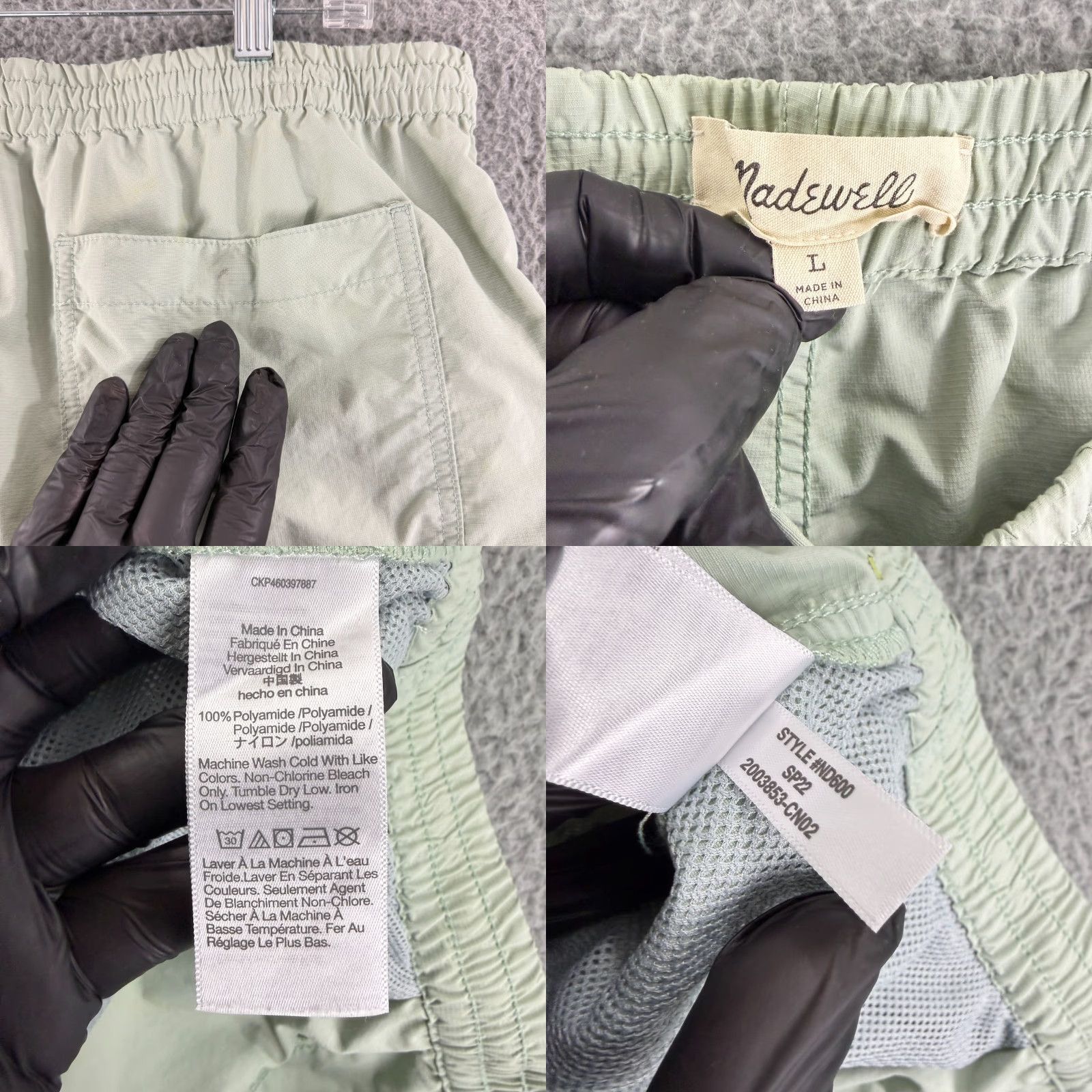 Madewell Madewell (RE)sourced Everywhere Short Mens Large Green Pull On Elastic Waist Chino Pocket Breathable Lightweight Regular Size US 33 - 8 Thumbnail