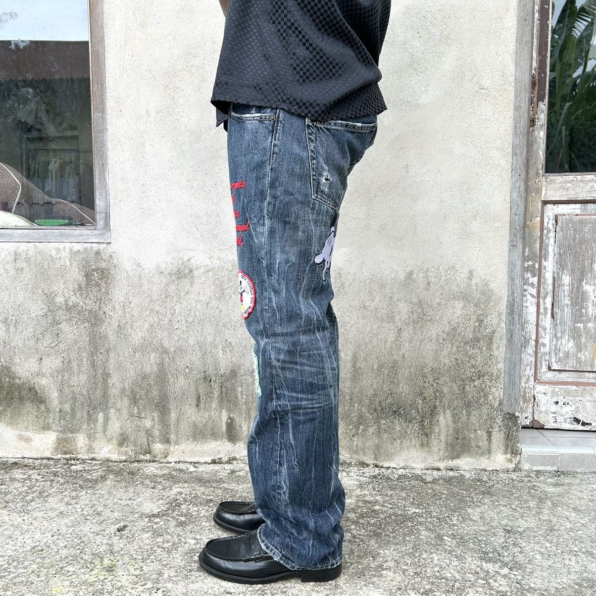 Japanese Brand Vintage Denim Doublewaist DISNEY PATCH ART BORDIR Size US 34 / EU 50 - 3 Thumbnail