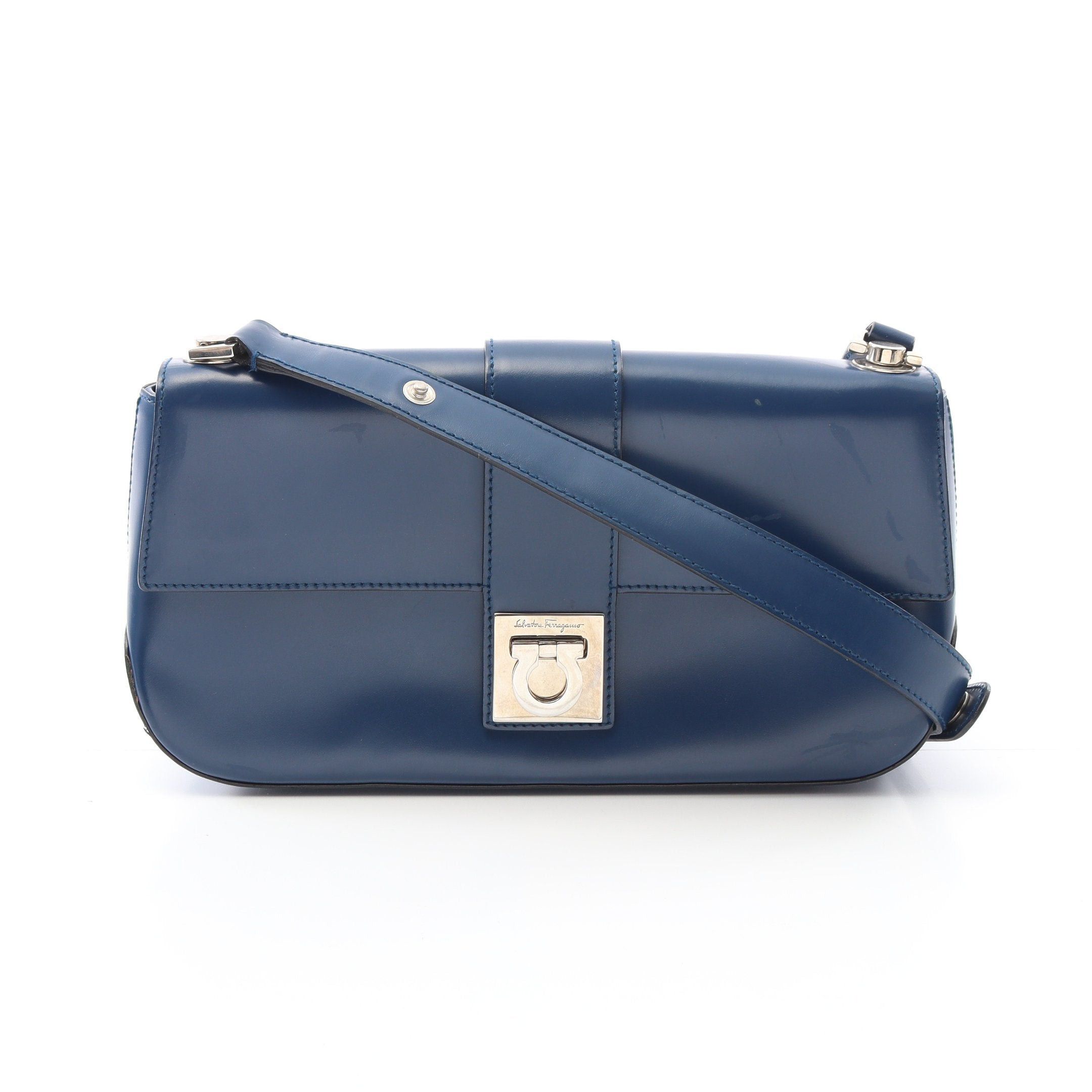 Salvatore Ferragamo Salvatore Ferragamo Gancini Handbag Leather Blue Size ONE SIZE - 1 Thumbnail