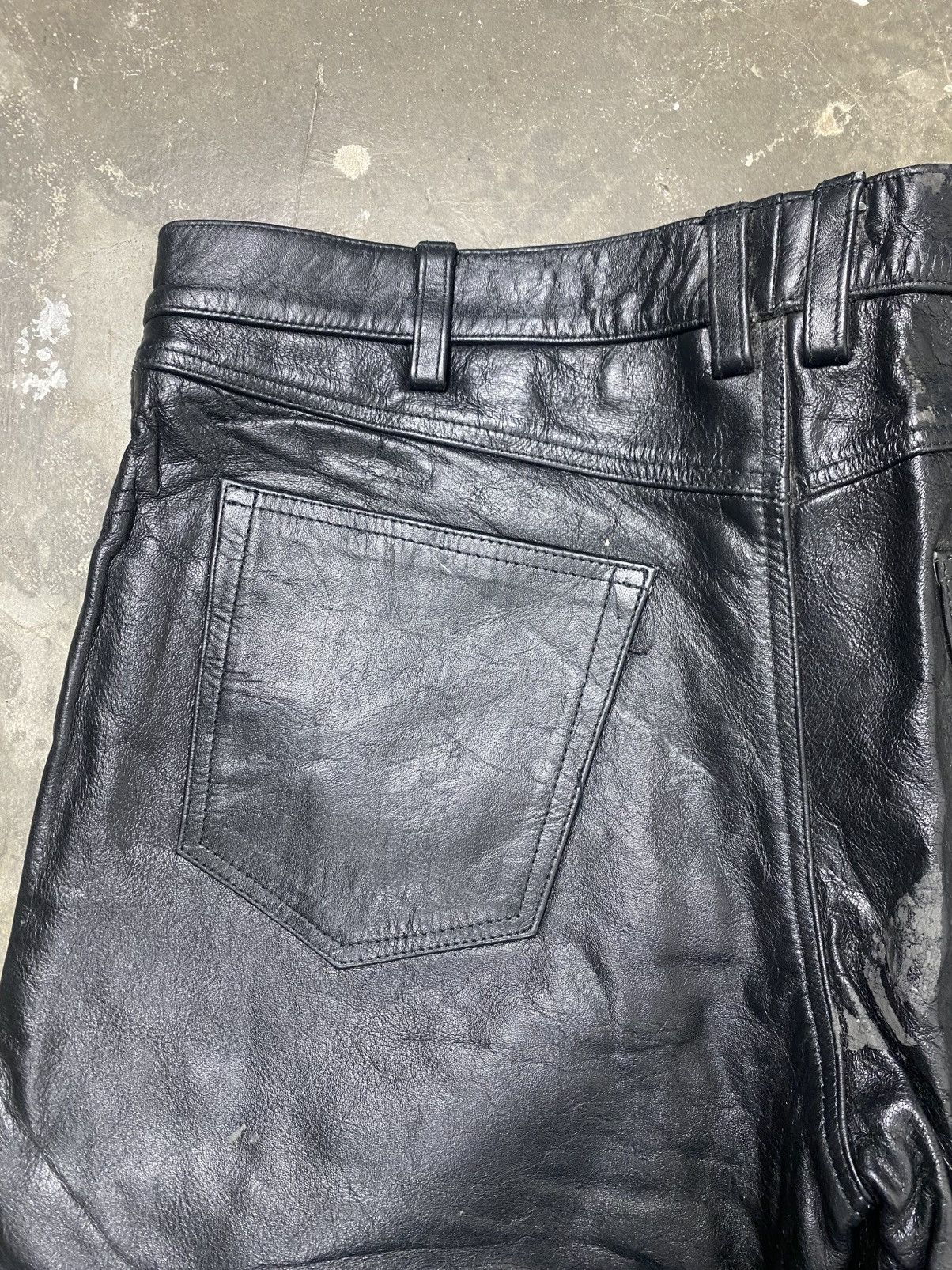 Genuine Leather Rare Vintage Horn Work Japanese Brand Leather Pant Size US 37 - 12 Thumbnail