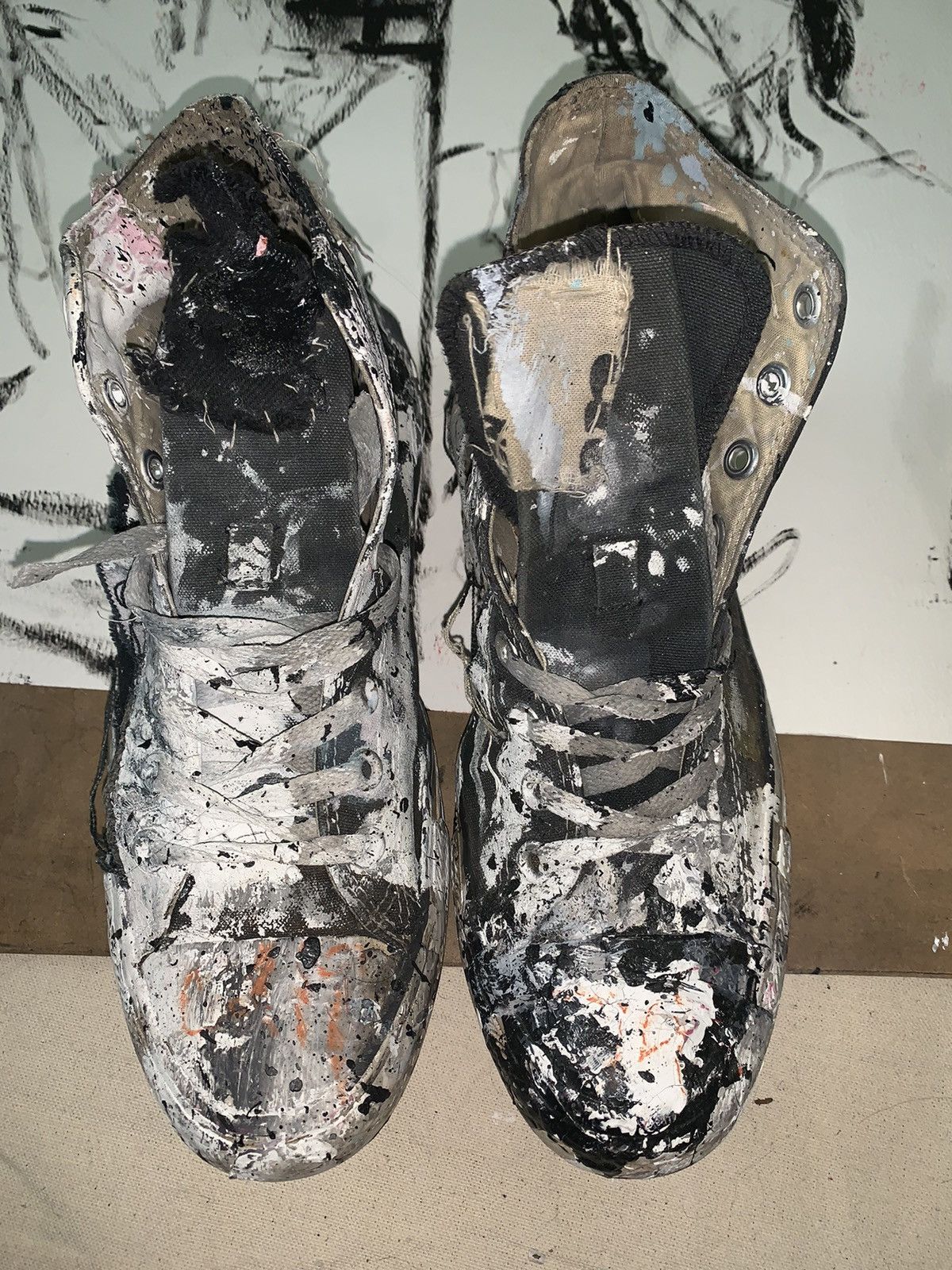 Converse vintage Cobain painting studio patchwork hightops