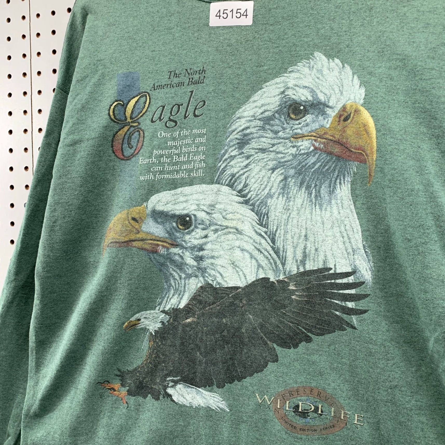 Vintage VINTAGE Bald Eagle Shirt Mens Large Green Wildlife Preserve Nature Long Sleeve Size US L / EU 52-54 / 3 - 4 Thumbnail