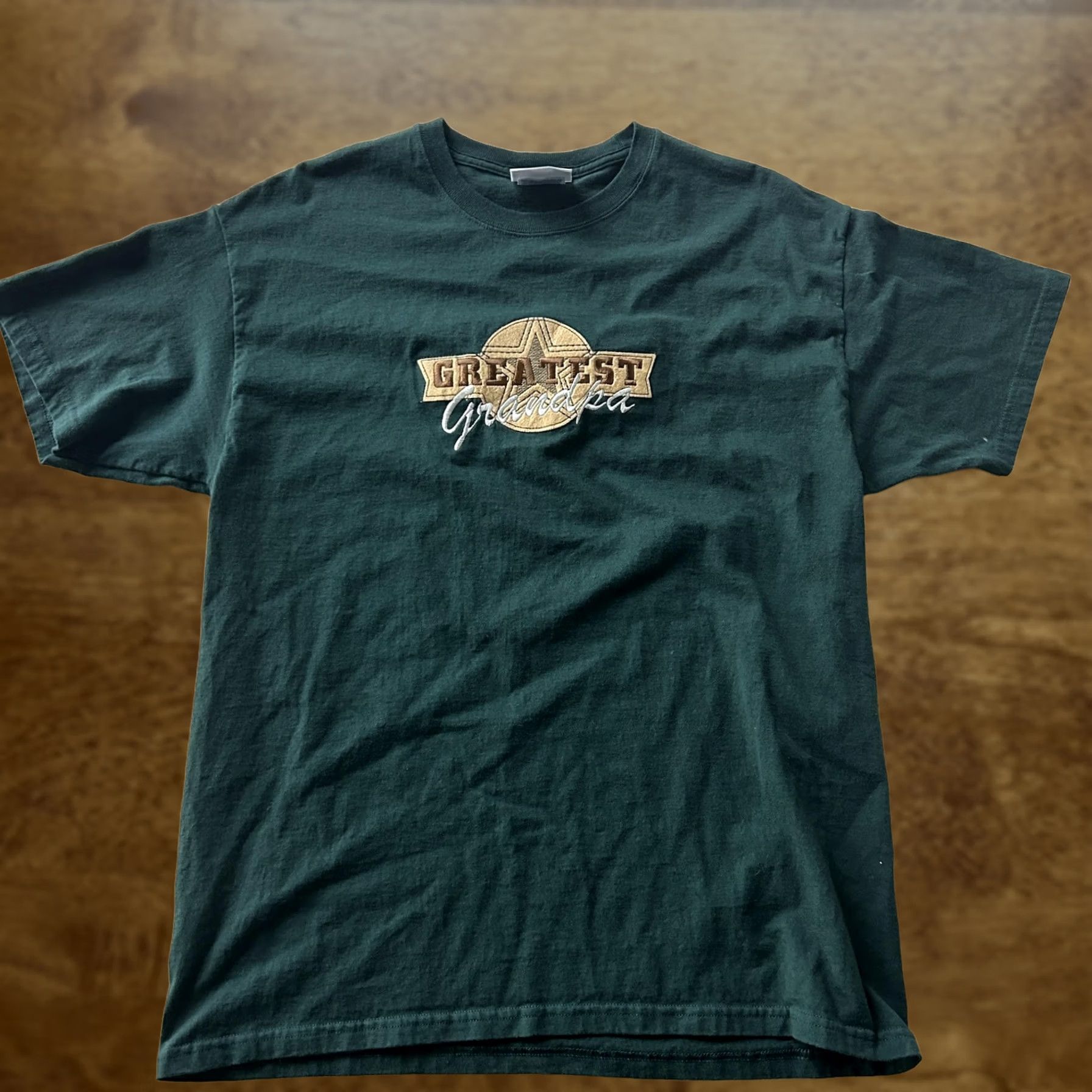 Vintage VINTAGE Mc Sport Shirt Mens Large Green Greatest Grandpa Embroidered Tee T-Shirt Size US L / EU 52-54 / 3 - 1 Thumbnail