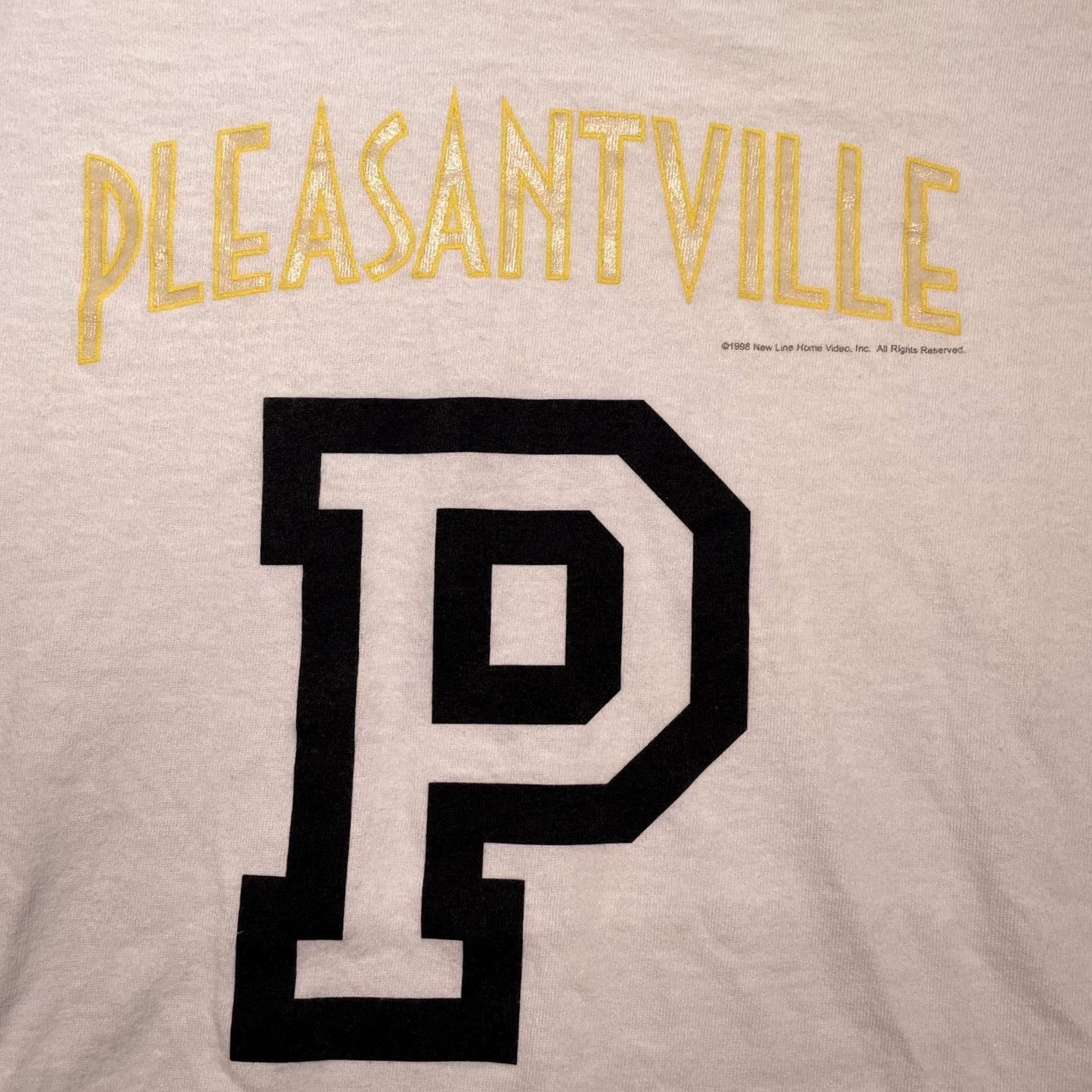 Gildan Vintage Pleasantville Shirt Mens Large White New Line Movie promo tee 90s Size US L / EU 52-54 / 3 - 2 Thumbnail