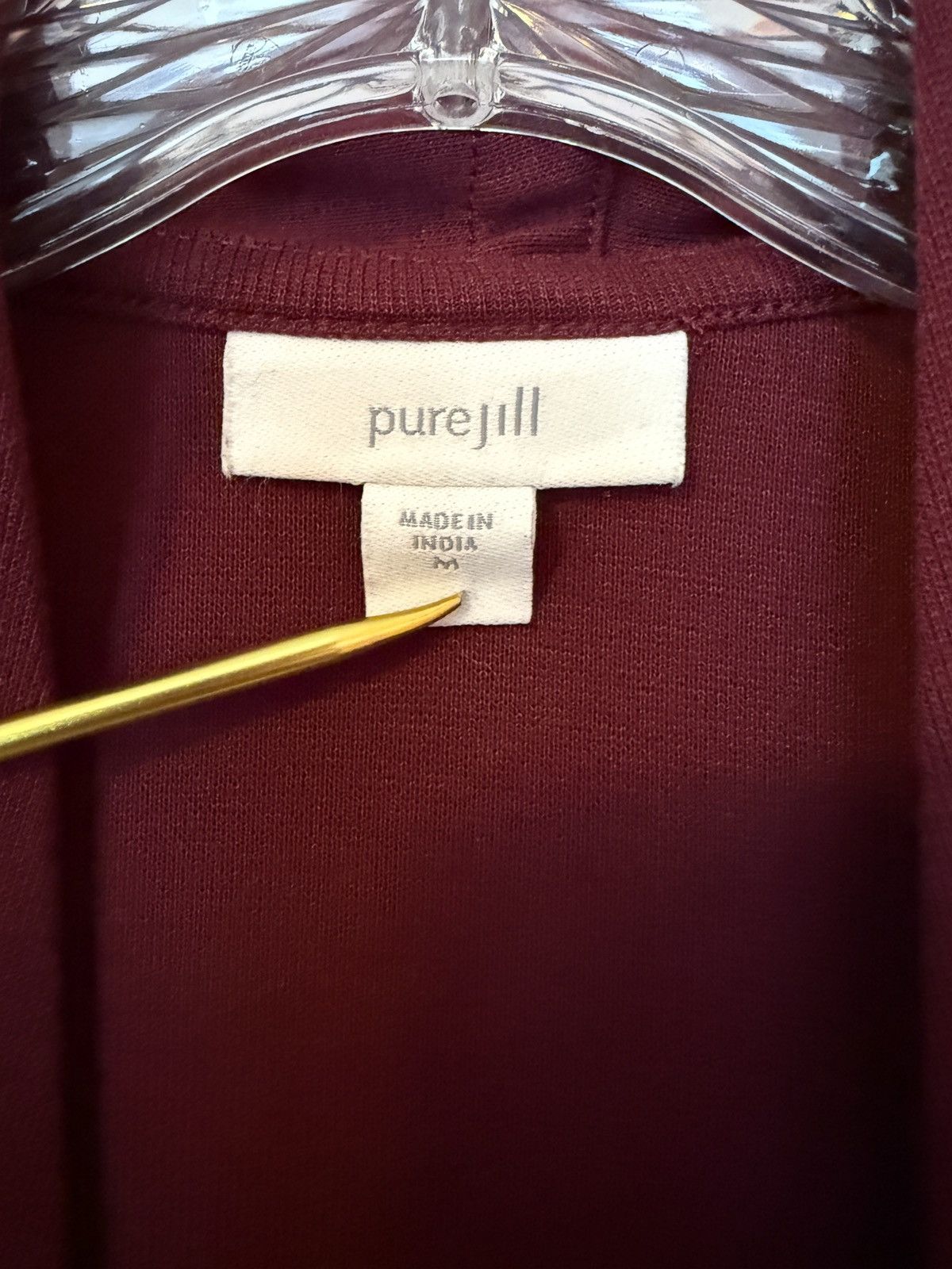 J. Jill J Jill Pure Jill Bordeaux Multi Way Wrap Cardigan Sweater Size M / US 6-8 / IT 42-44 - 2 Thumbnail