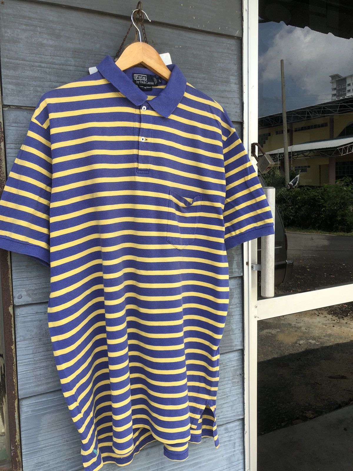 Polo Ralph Lauren Vintage Polo Ralph Lauren Stripe Single Pocket Polo Shirt Size US XL / EU 56 / 4 - 3 Thumbnail