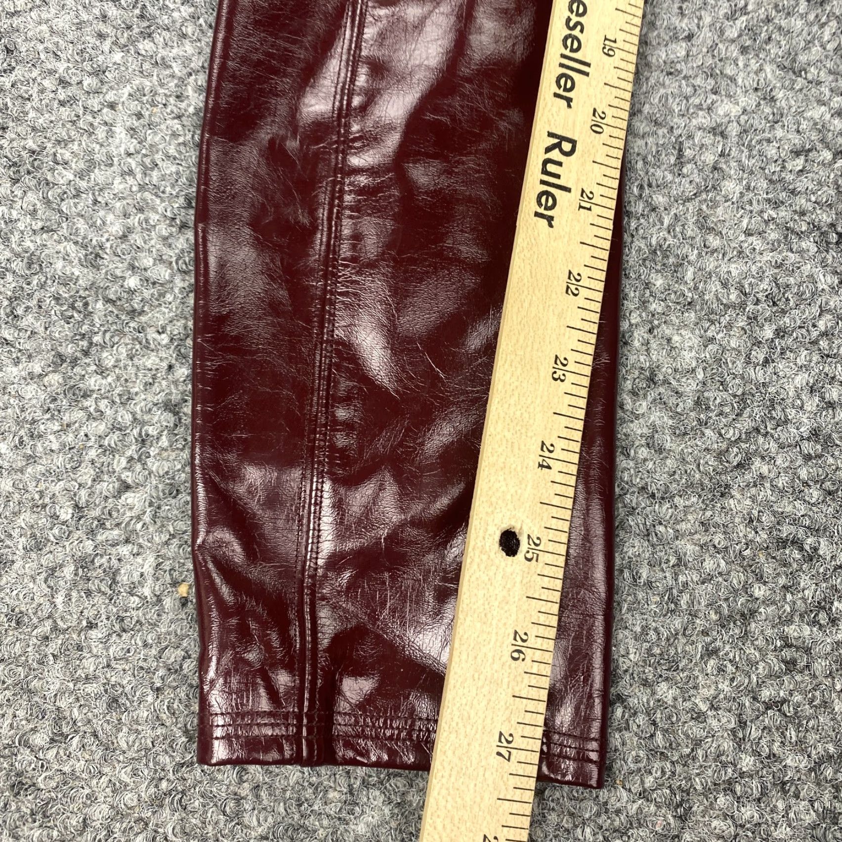 Spanx Spanx Faux Patent Leather Leggings Womens Small Ruby High Rise Shiny Red Pants Size 28" / US 6 / IT 42 - 7 Thumbnail