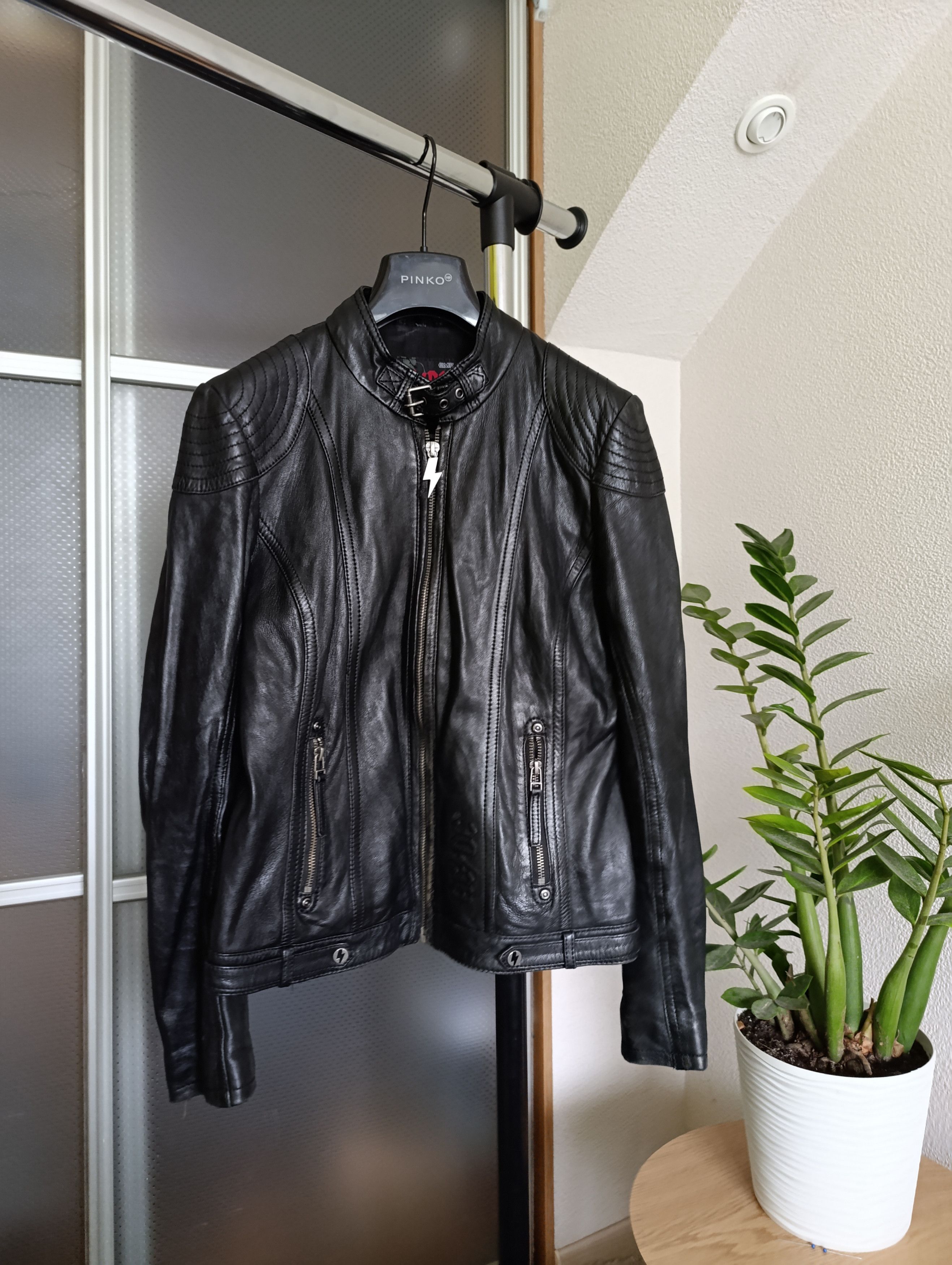 AC/DC EMP SIGNATURE COLLECTION WOMENS LEATHER BIKER JACKET AC/DC Size L / US 10 / IT 46 - 2 Thumbnail