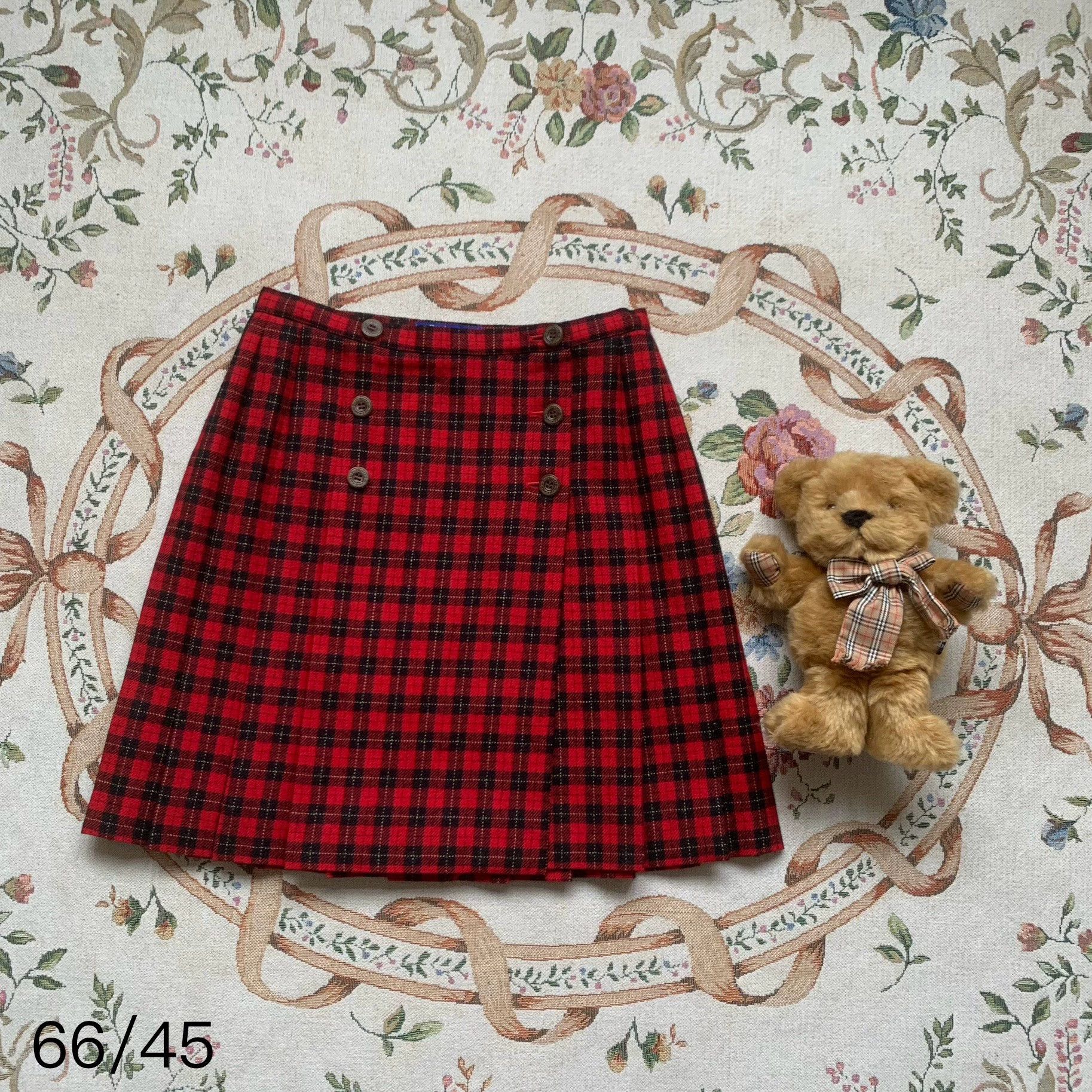 Burberry Burberry Red Plaid Pleated Skirt - dmc Size US 26 / EU 42 - 1 Thumbnail