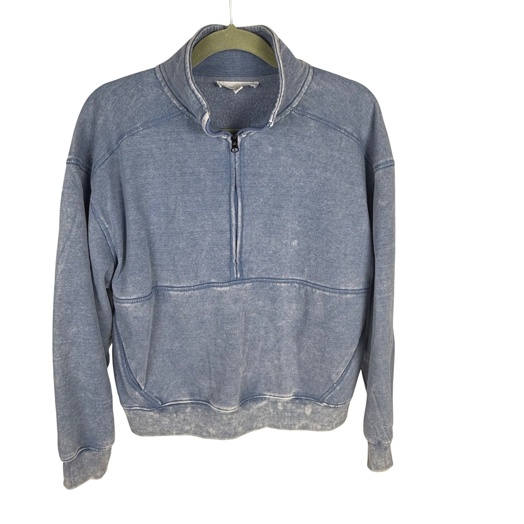 Other Sage & Stone Women's Crop Sweatshirt 1/4-Zip Blue Size M Size M / US 6-8 / IT 42-44 - 1 Thumbnail